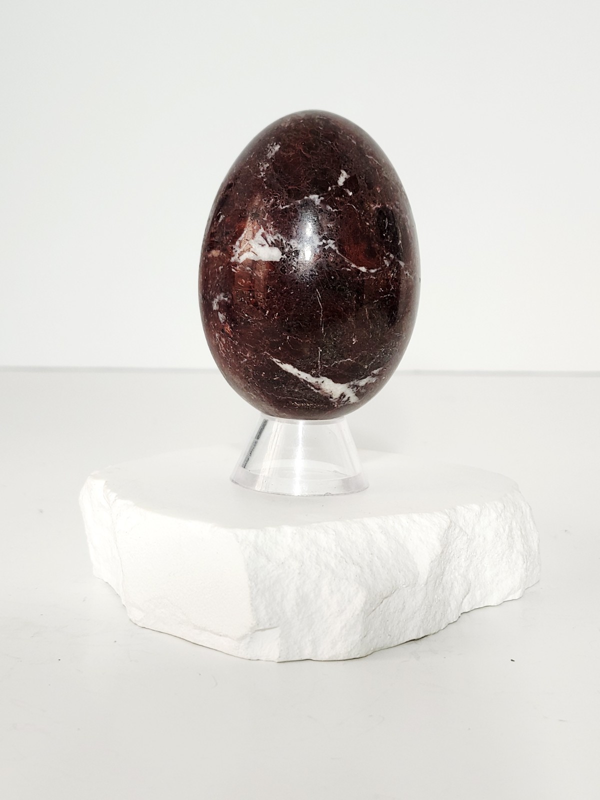 Carved and Polished Semi-Precious Pakistani Red Jasper Egg – 3″ H