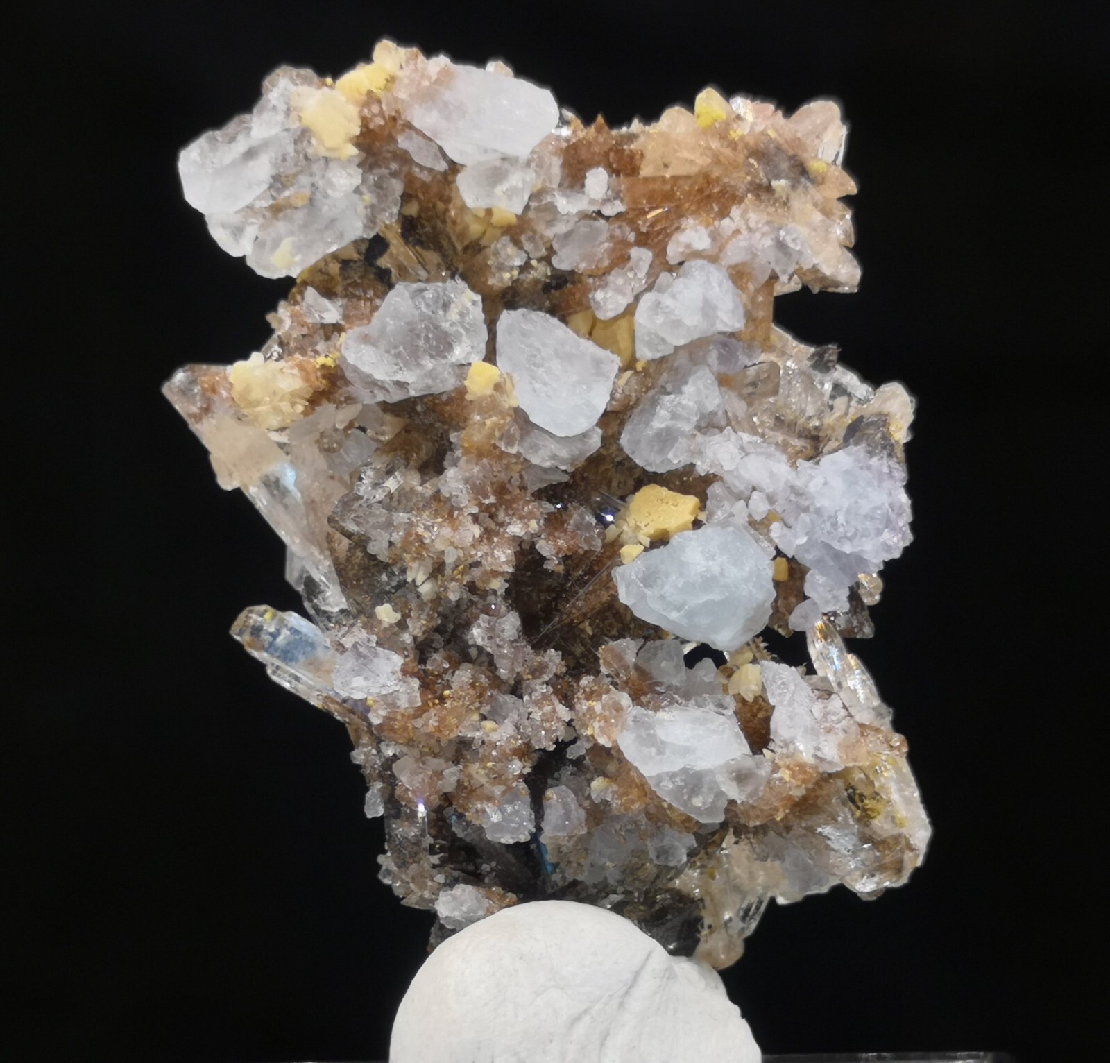 36mm Beautiful Creedite cluster w/ Fluorite, NEW FIND Natural Mineral Specimen
