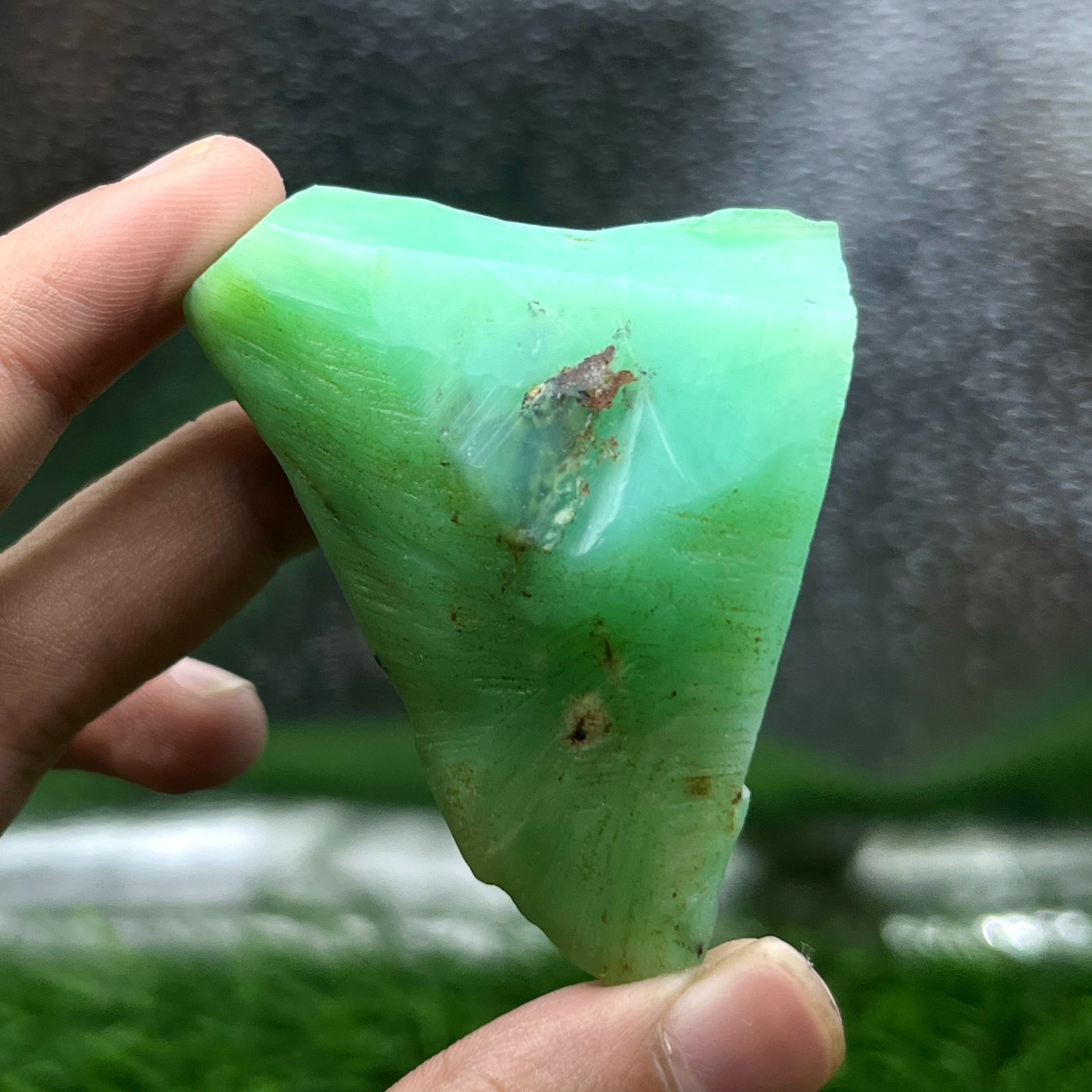 Rare Green Chrysoprase Rough Stone 449Ct Natural Gem Specimen Nugget