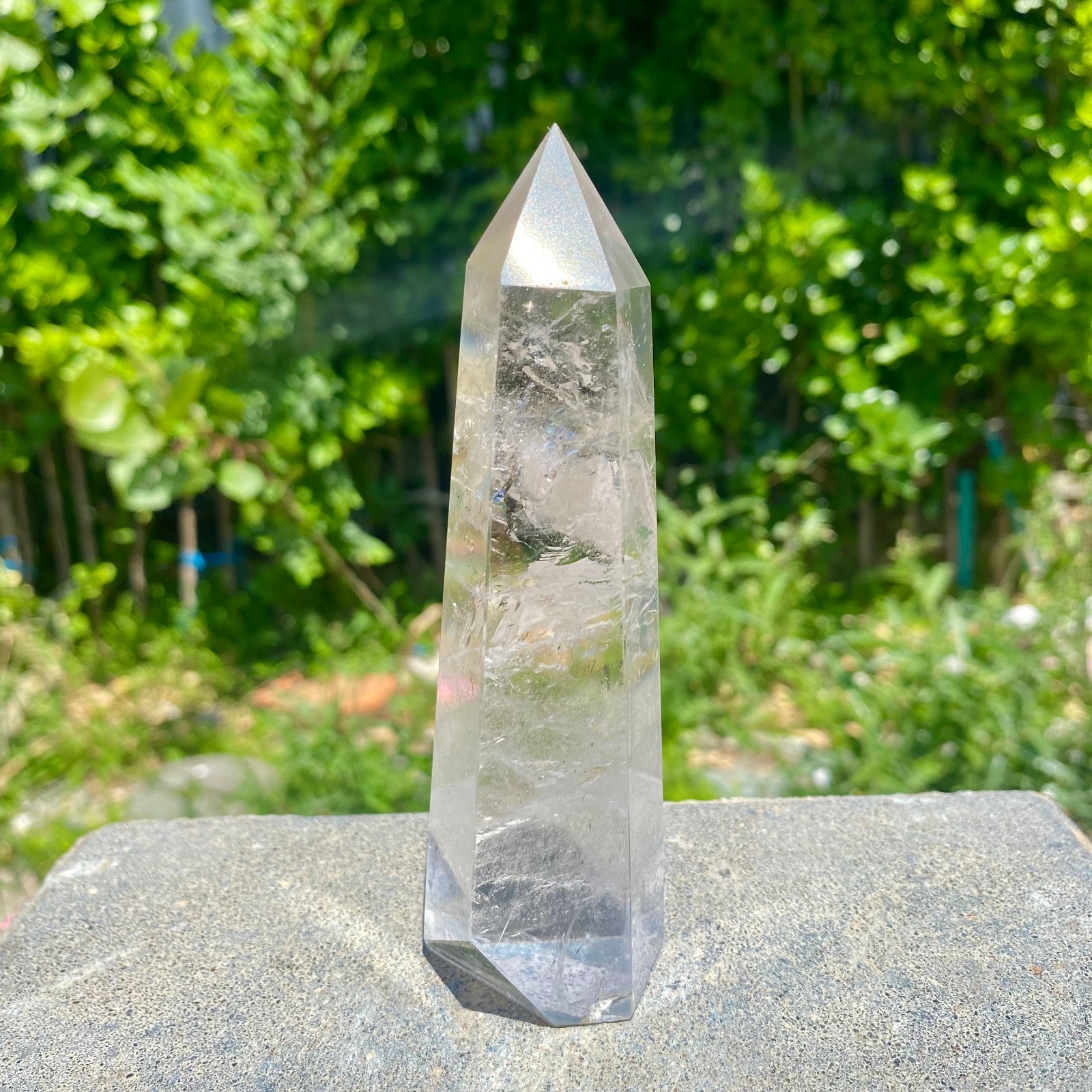 239G Natural Clear Quartz Crystal Point Healing Wand Polished Rock Crystal Reiki