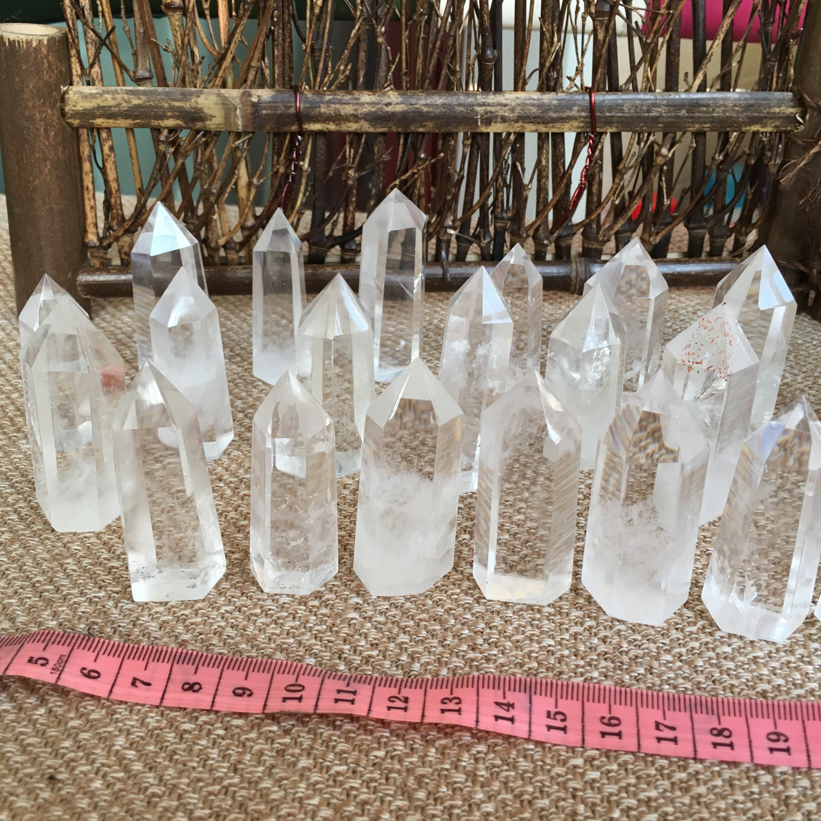 20pcs natural clear quartz obelisk crystal wand point healing 40-60mm