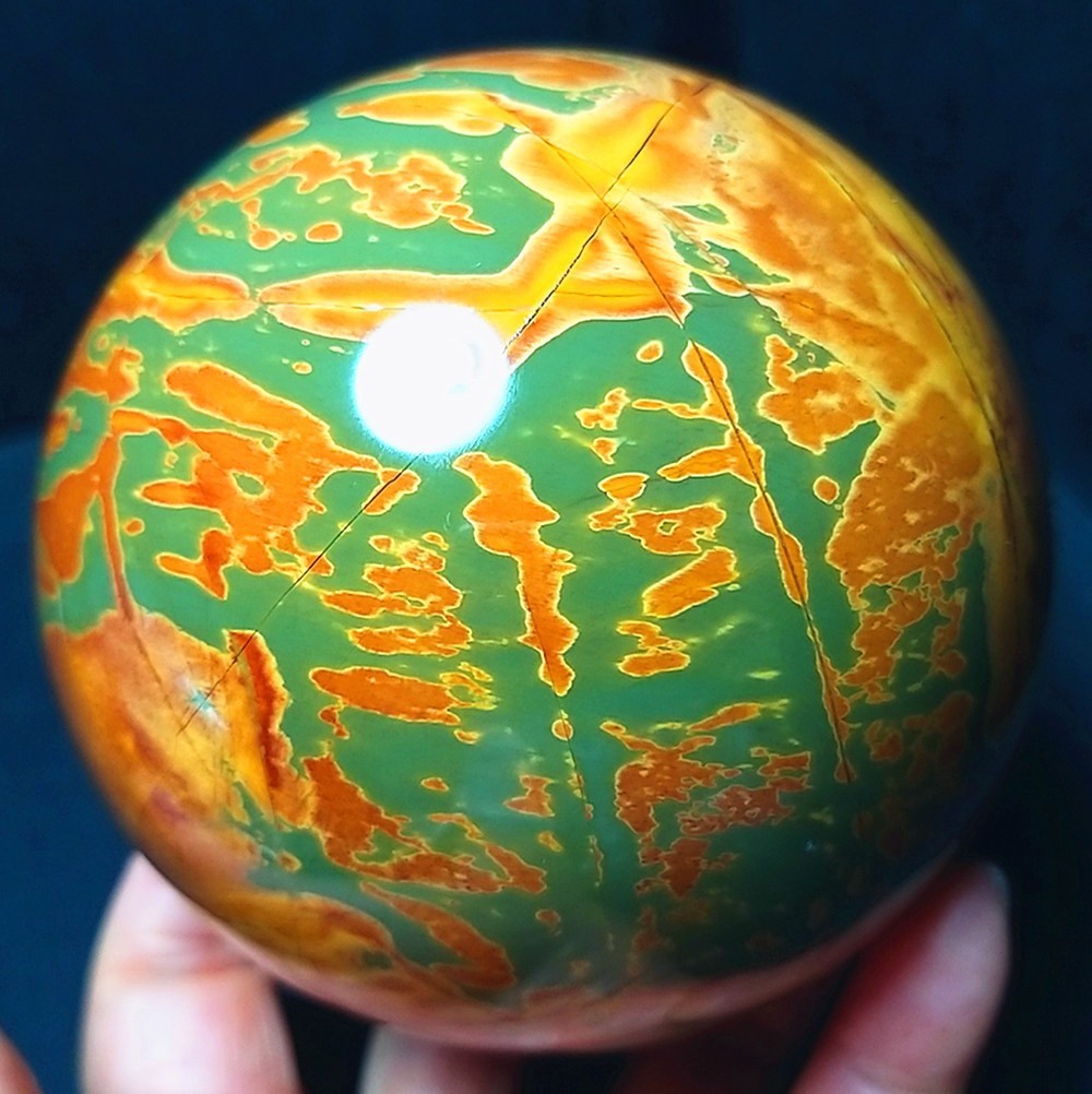 RARE 1020G Natural Polished Colorful Agate stone Ball Healing Madagascar CA4819