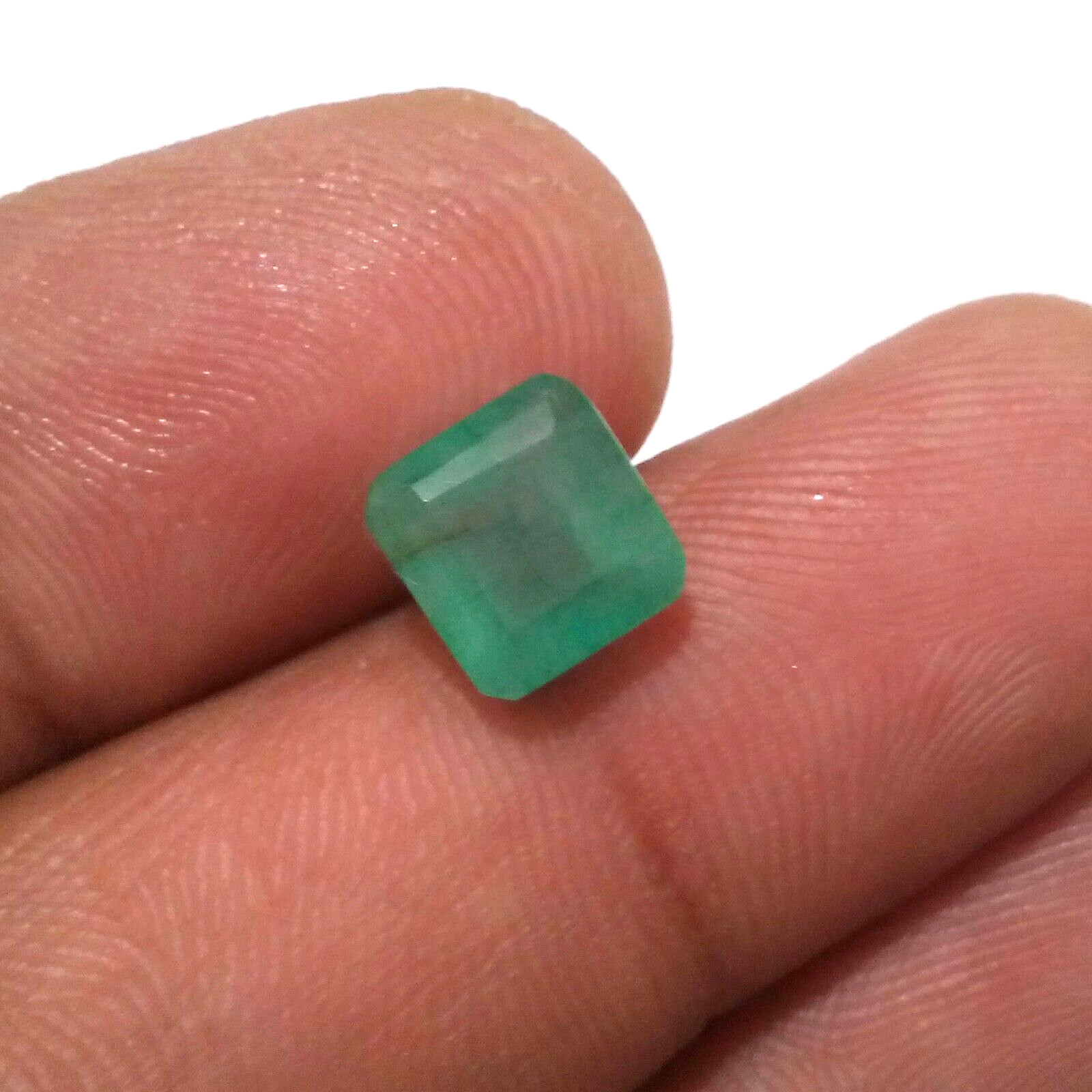 Natural Zambian Emerald Faceted Emerald Cut Shape 2.95 Crt Green Loose Gemstone