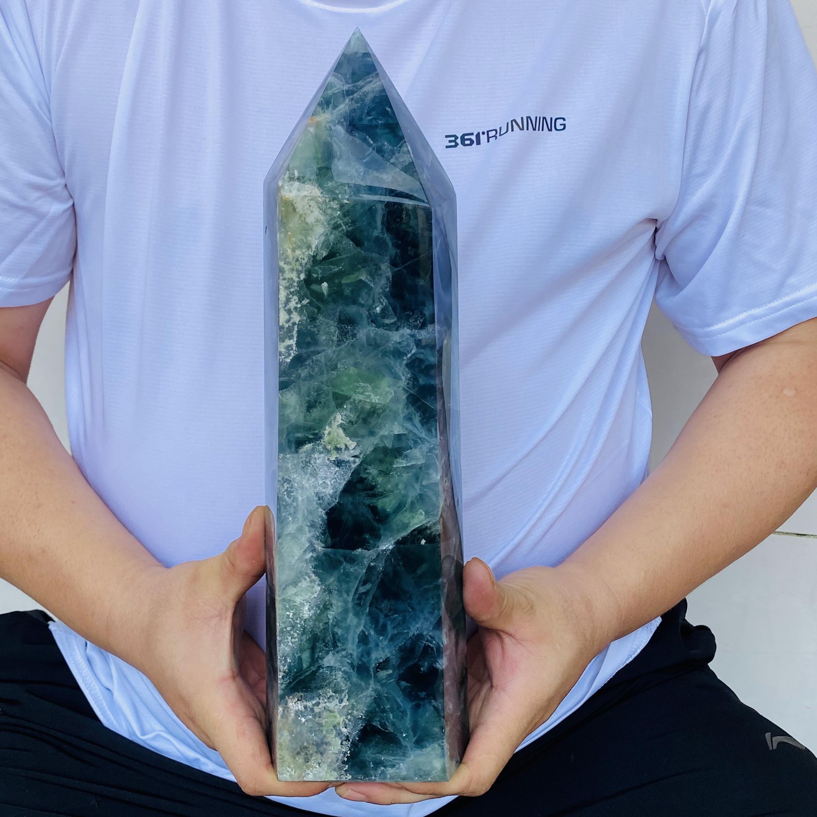 Natural Fluorite Obelisk Quartz Crystal Healing Reiki Wand Tower Point 4800g