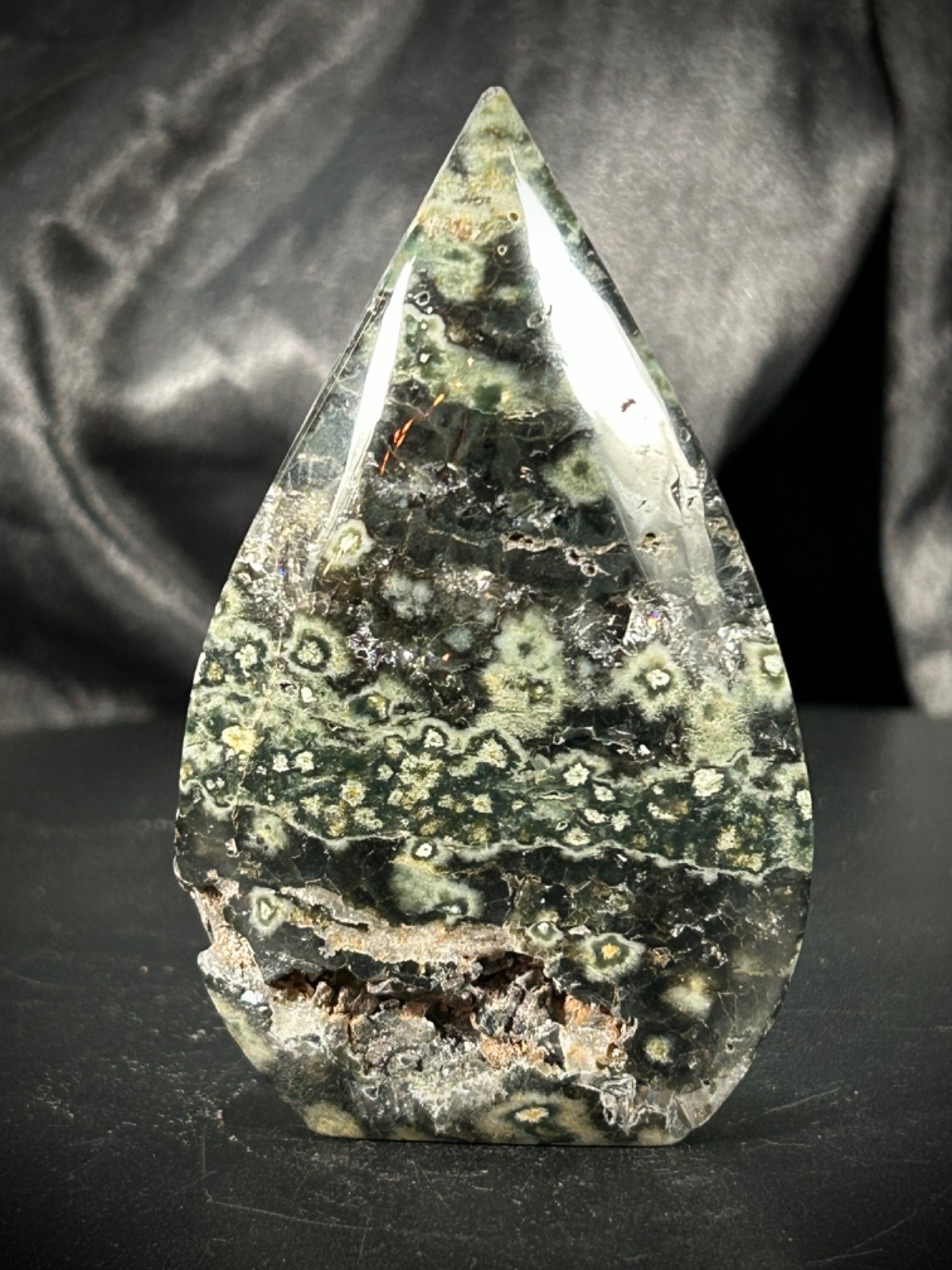 3.24″ 8th Vein Jasper With Druze Teardrop Ornament 4.2oz (120 grams)