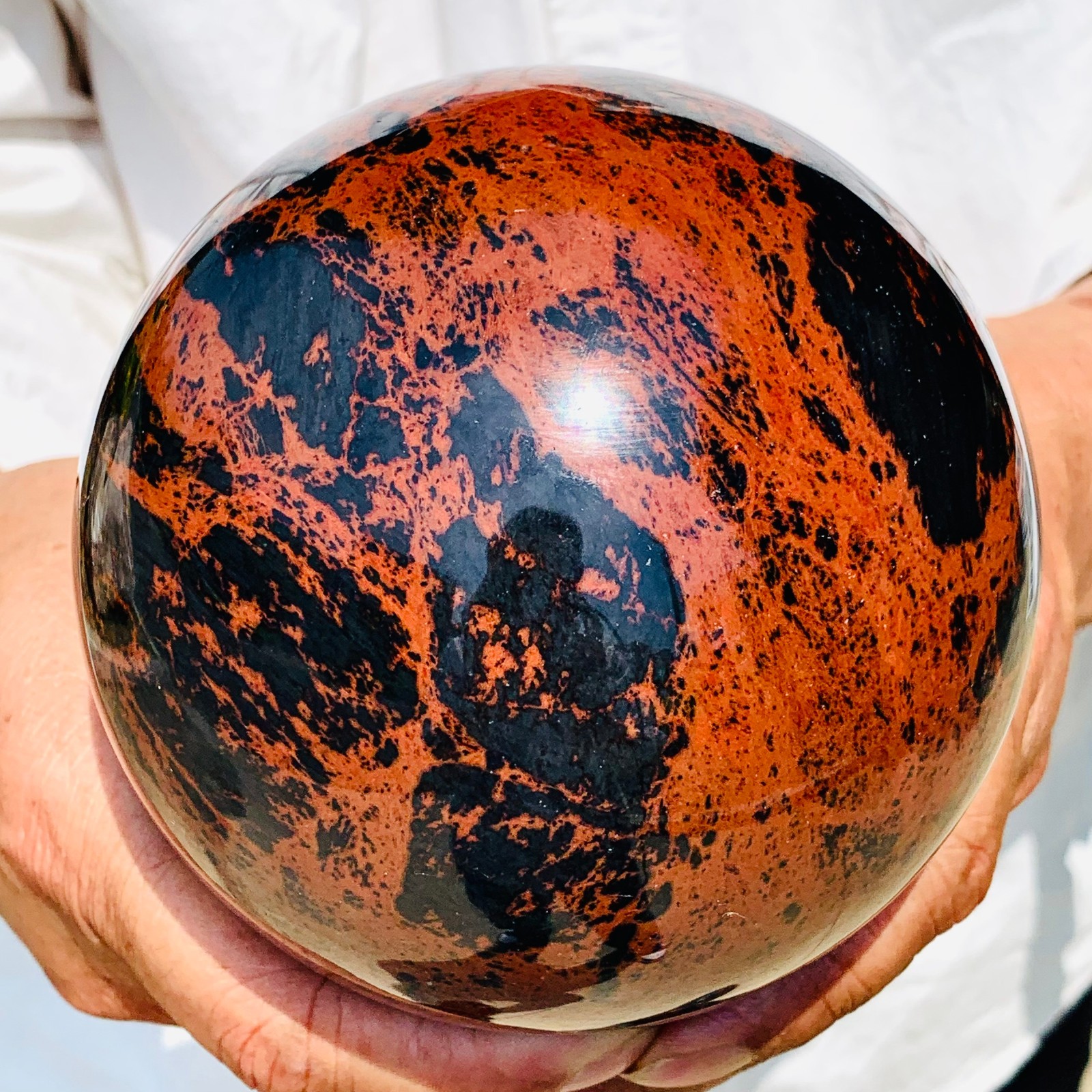 4.99LB Natural Red Obsidian Ball Spiritual crystal ball Healing Specimen