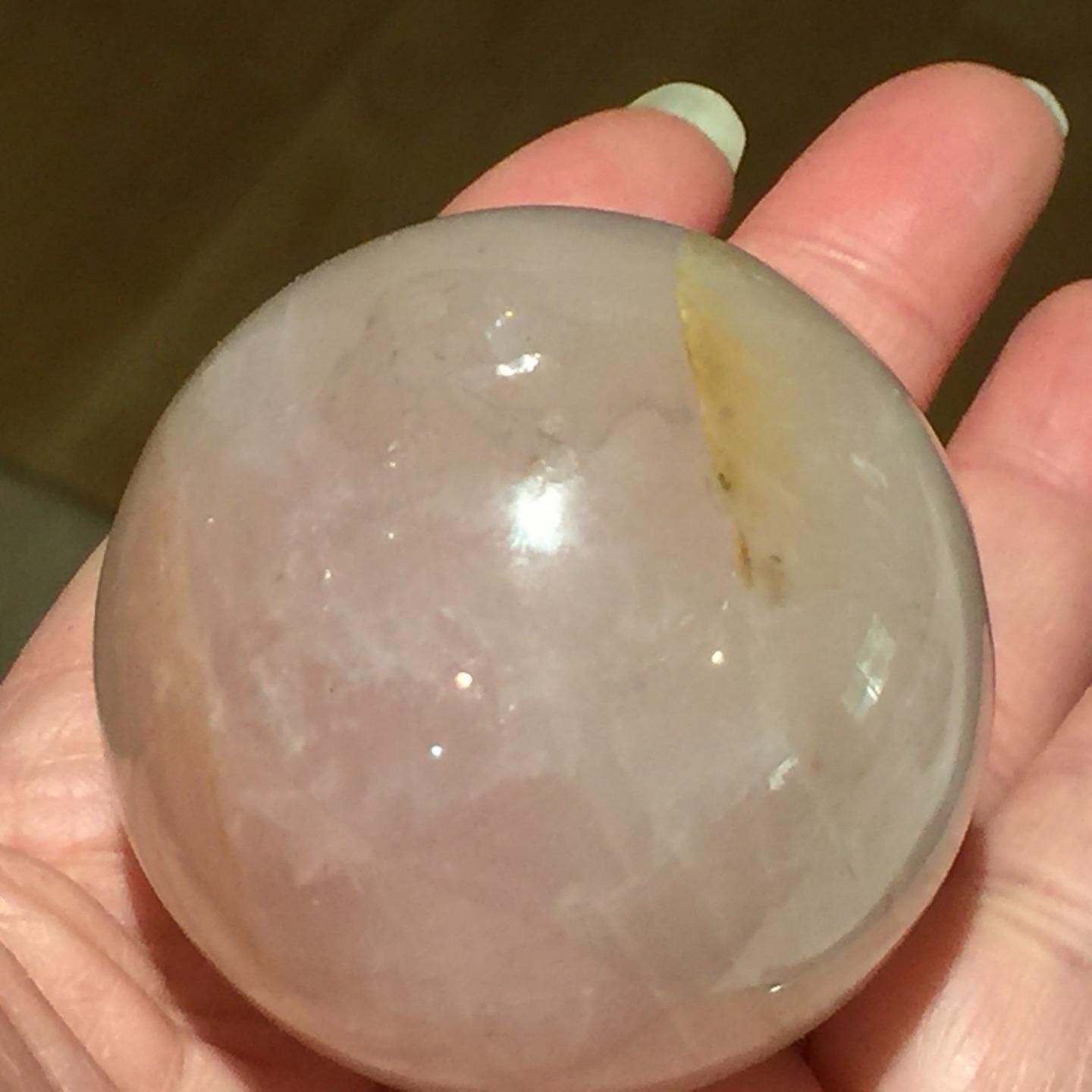 50mm Pink Rose Quartz crystal Carved Sphere Ball Realistic Healing Crystal #834