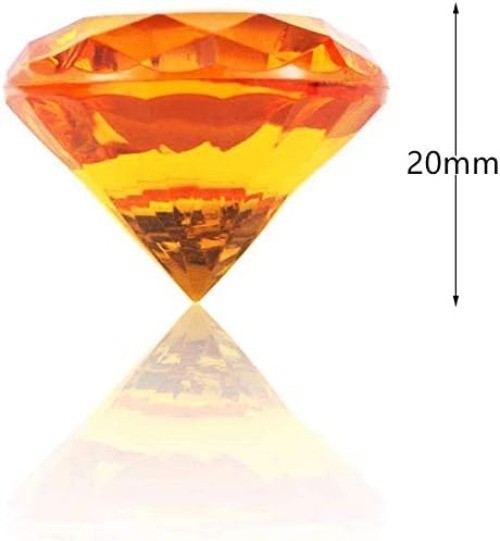 50 PCS Acrylic Crystal 20mm Round Diamond Crystals Treasure, Chest Hunt