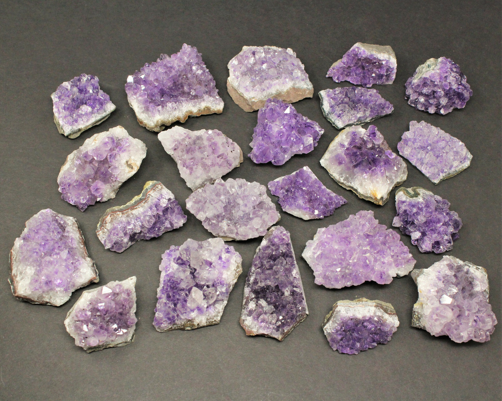 Bulk Lot 1 Kilo (2.2 lb) Amethyst Crystal Cluster Small Specimens 15 – 25 Pieces