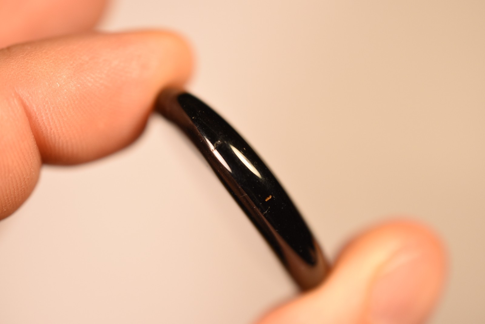 *BLACK ONYX* Palm Stone 3.9cm 13g Natural Stone Flat Thumb Worry