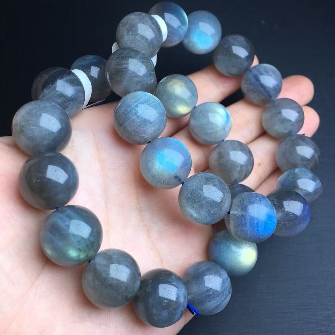 18mm Natural Moonstone Bead Bracelet Reiki Crystal Quartz Healing Decorate 1pc