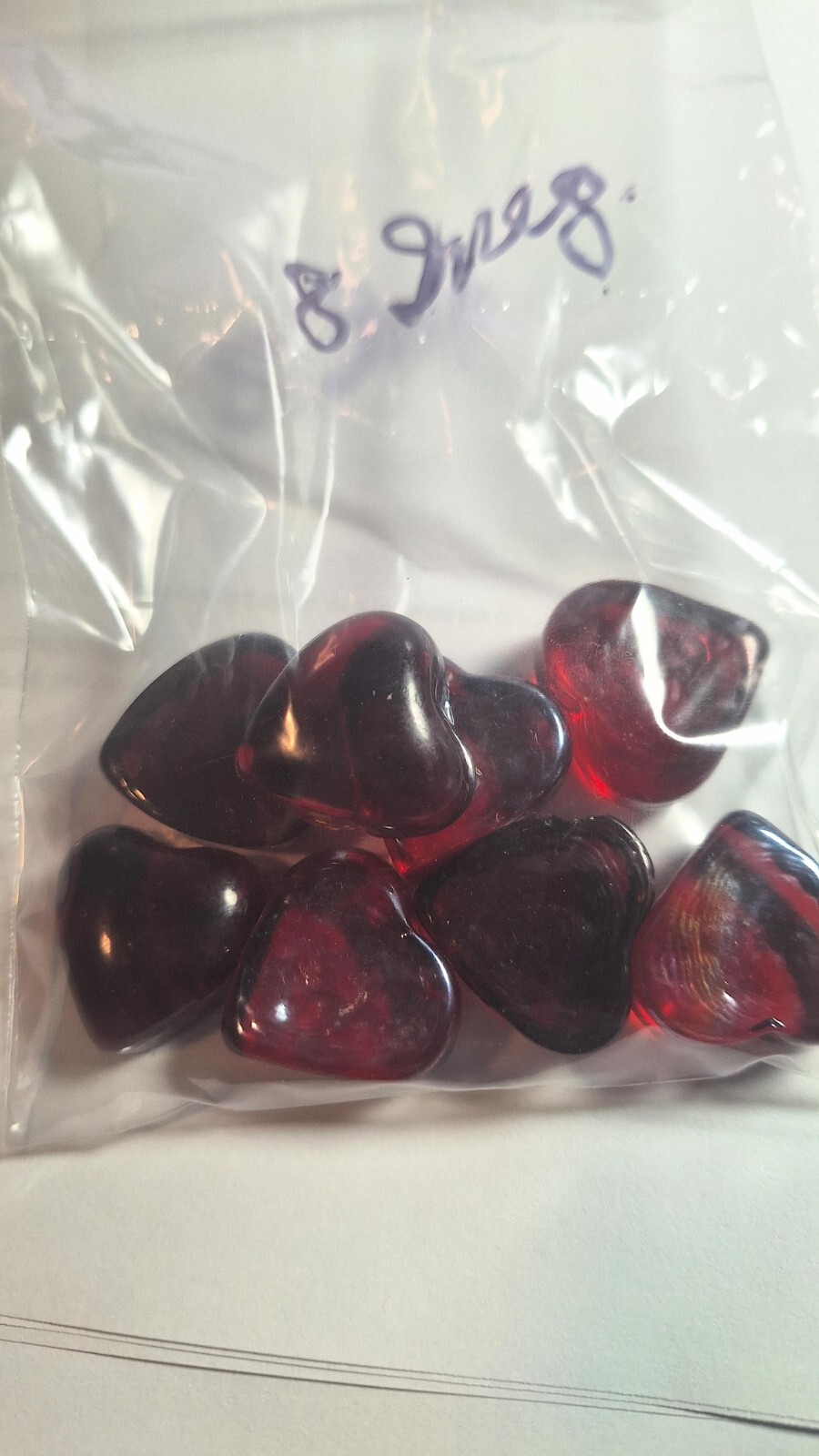 Gratitude Stone – Glass Heart Token Love Gift COLORS or CLEAR !