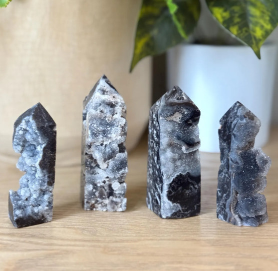 Black Sphalerite Obelisk Sphalerite Tower Healing Crystal Gift for Love 1pc