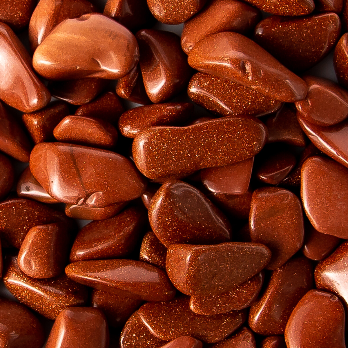 1/2 lb Tumbled Copper Goldstone Gemstone Crystals 35-55 Stones Rock Specimens