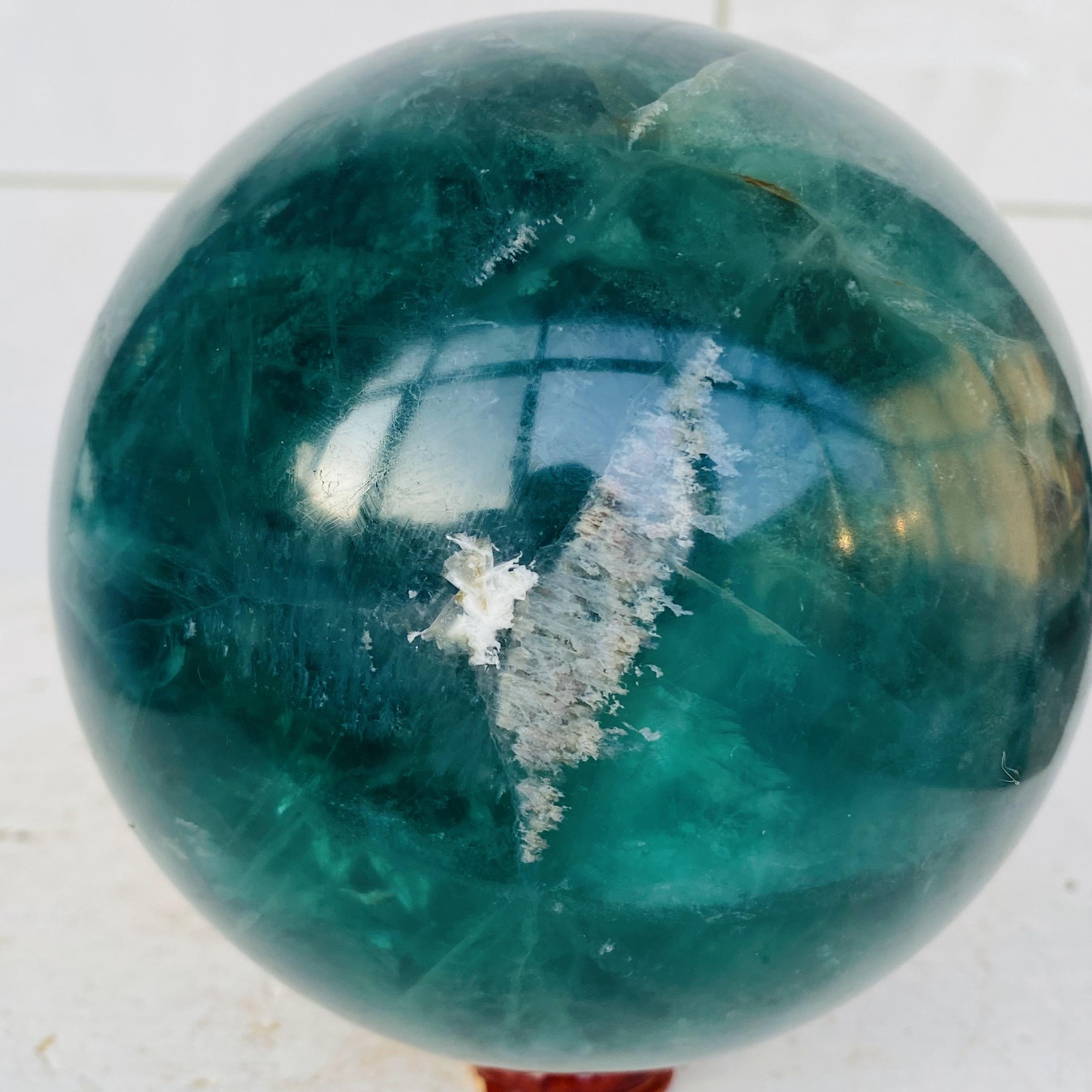 Natural Green Fluorite ball quartz crystal Sphere Reiki energy healing 2800g