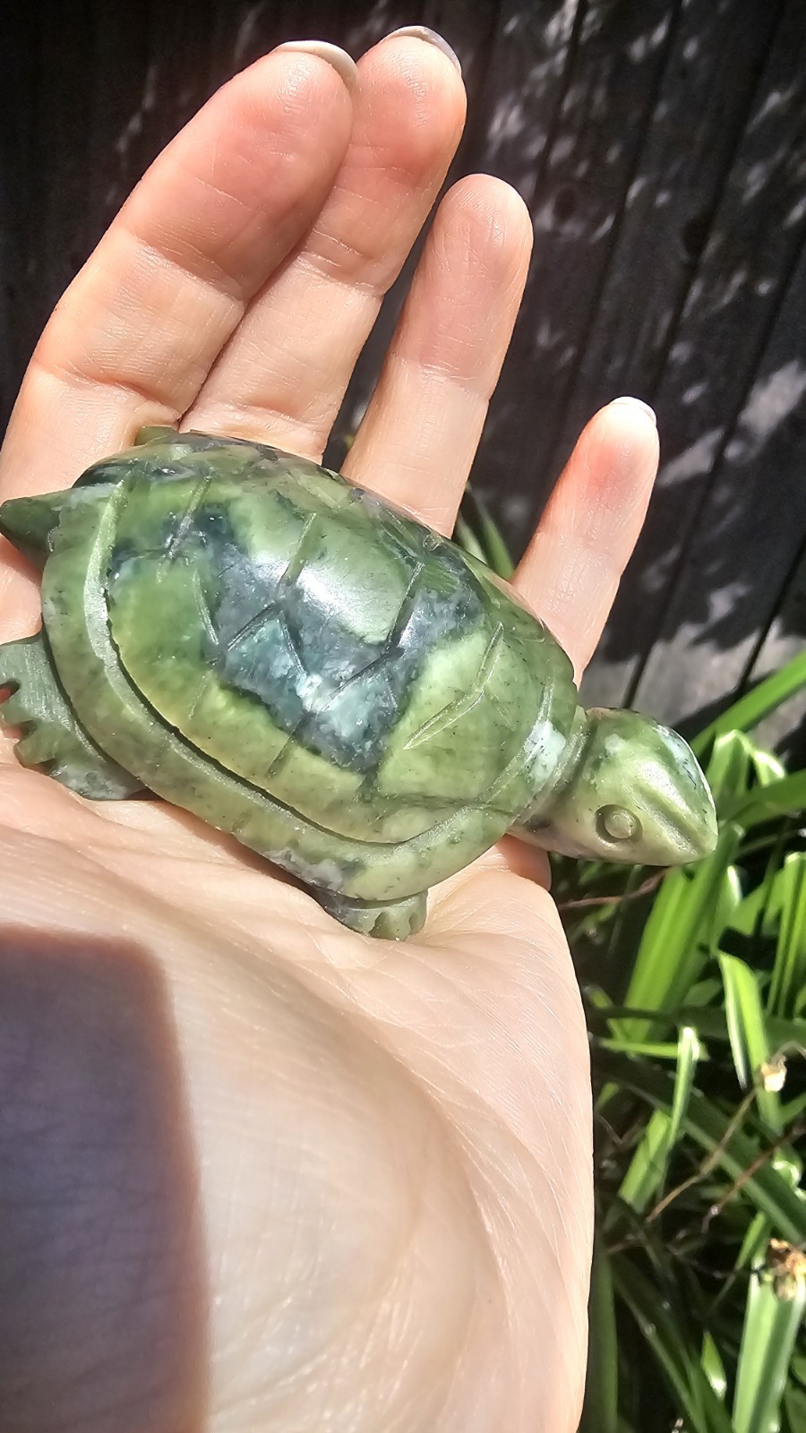 Green jade crystal turtle tortoise Carving 128g 7.8cm