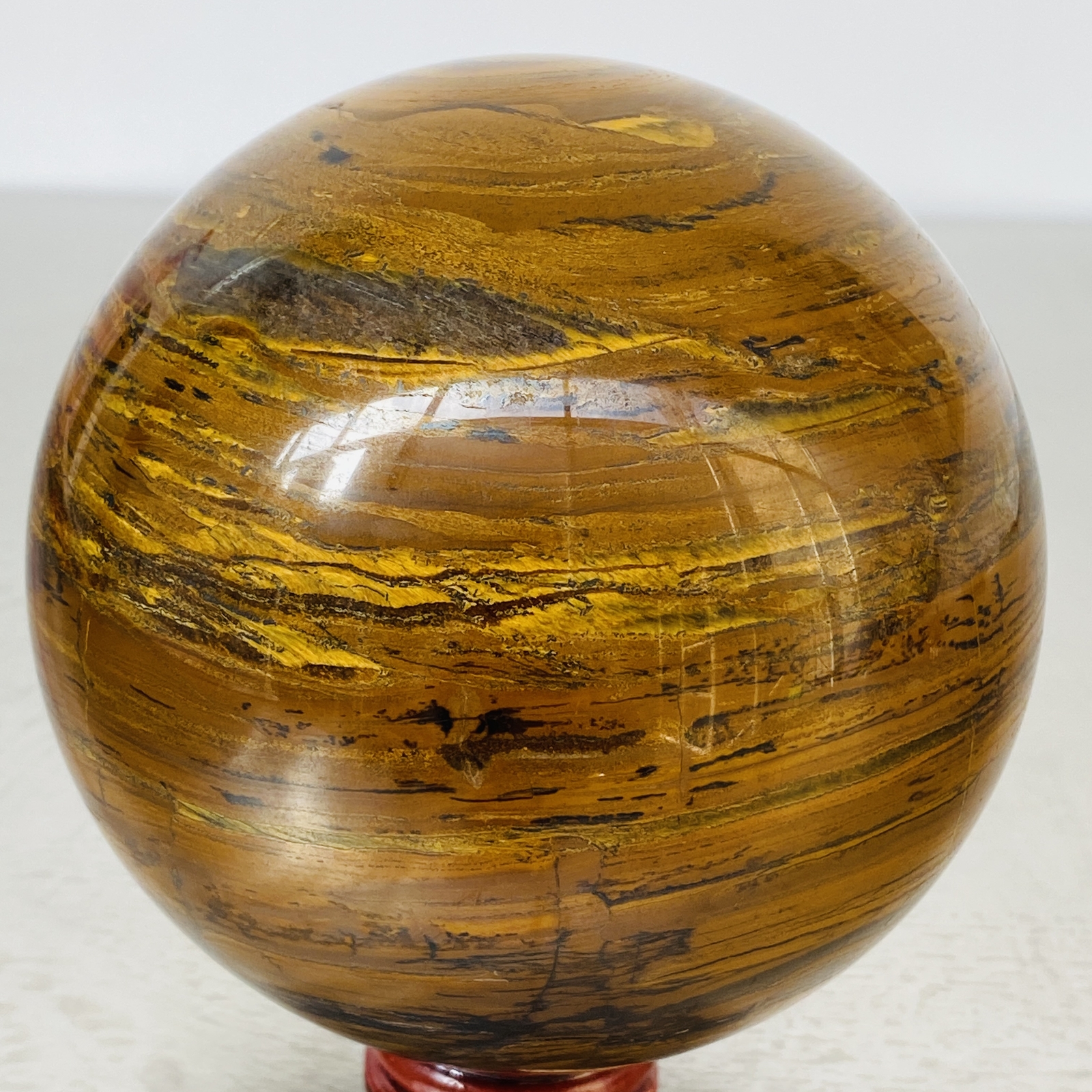 Natural Tiger Eye stone ball quartz crystal ball Reiki healing 1960G