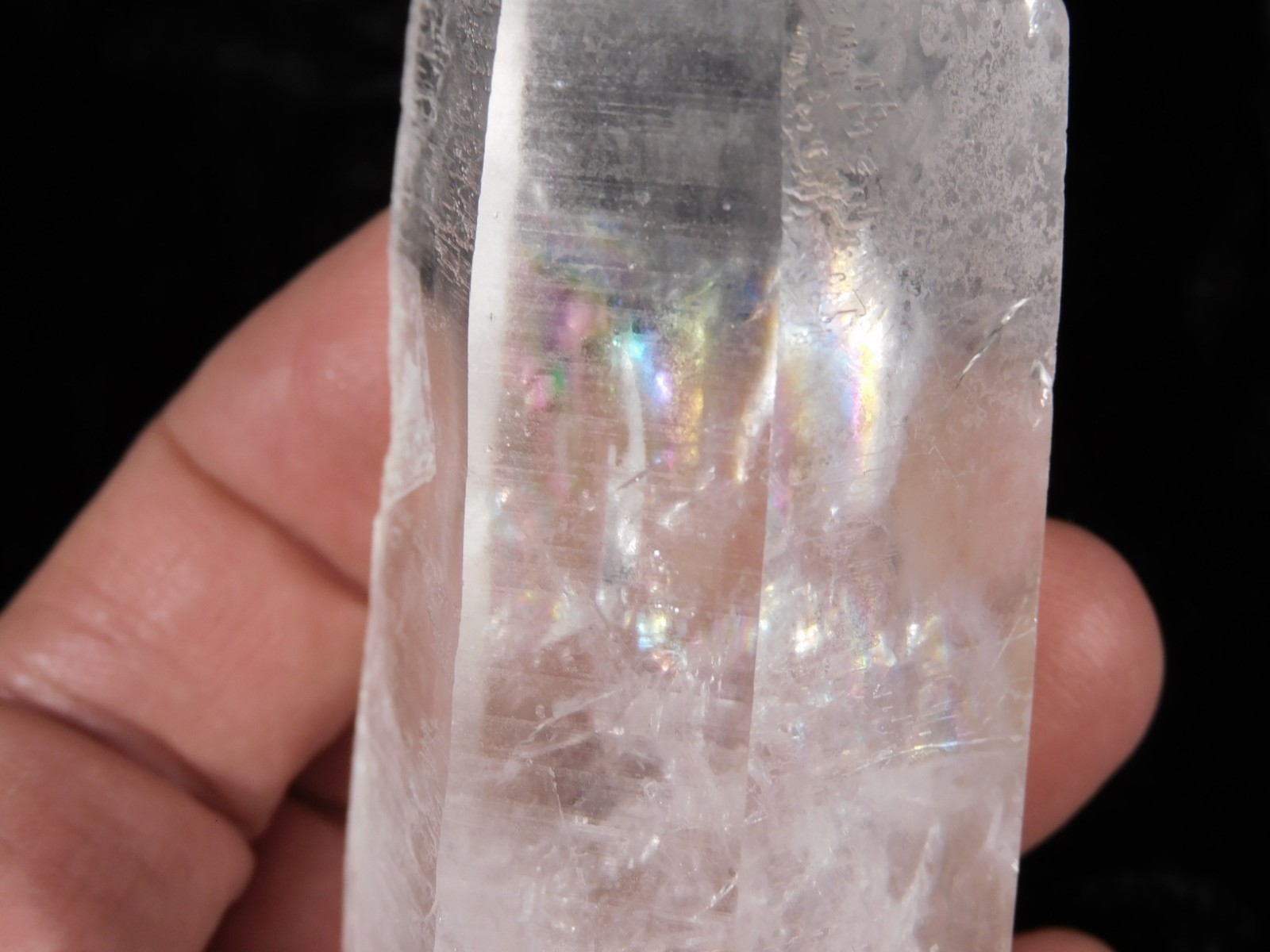 Larger! Semi TRANSLUCENT Quartz Crystal with RAINBOWS From Brazil 236gr