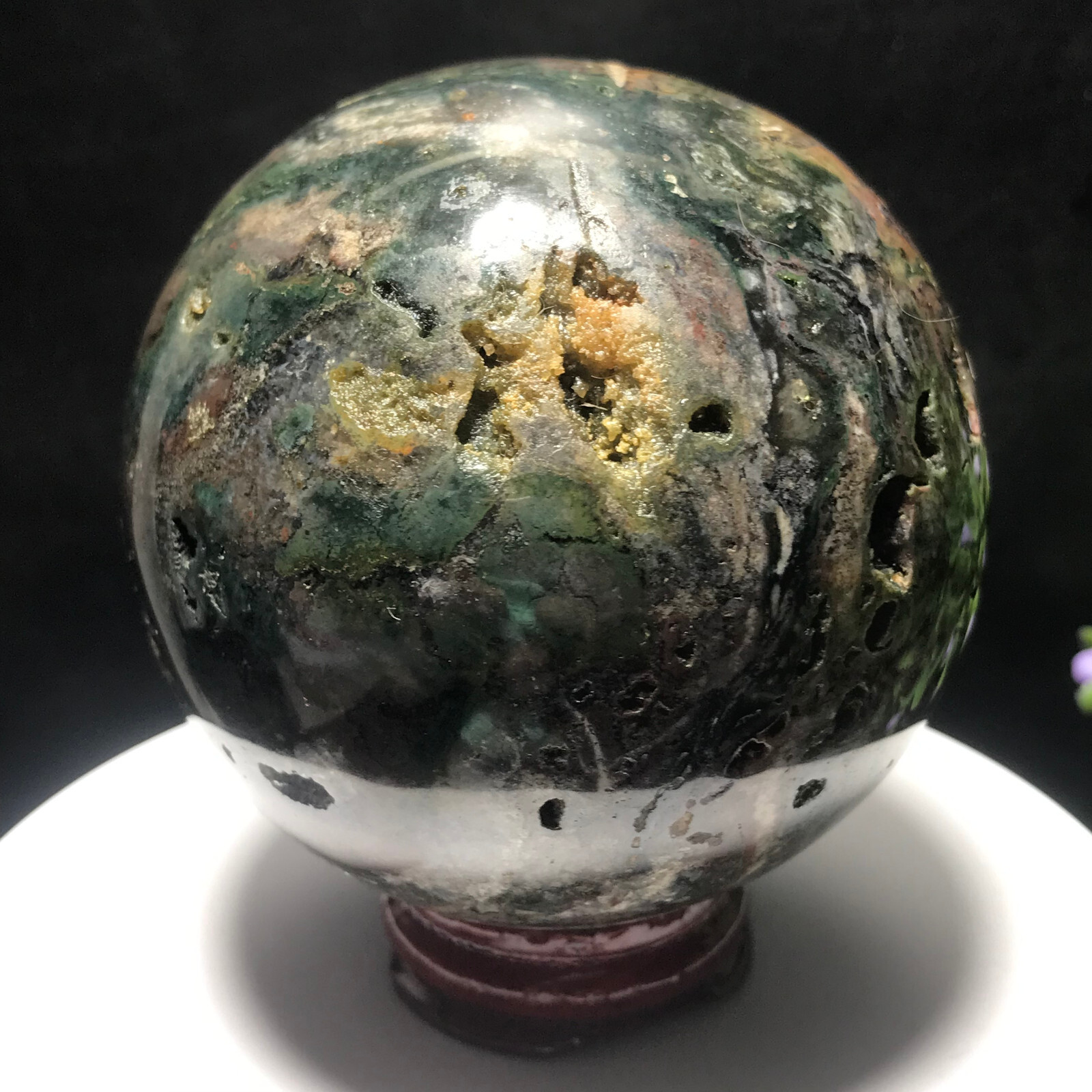 515g 73mm Colourful Ocean Jasper Quartz Crystal Ball Specimen Healing 63