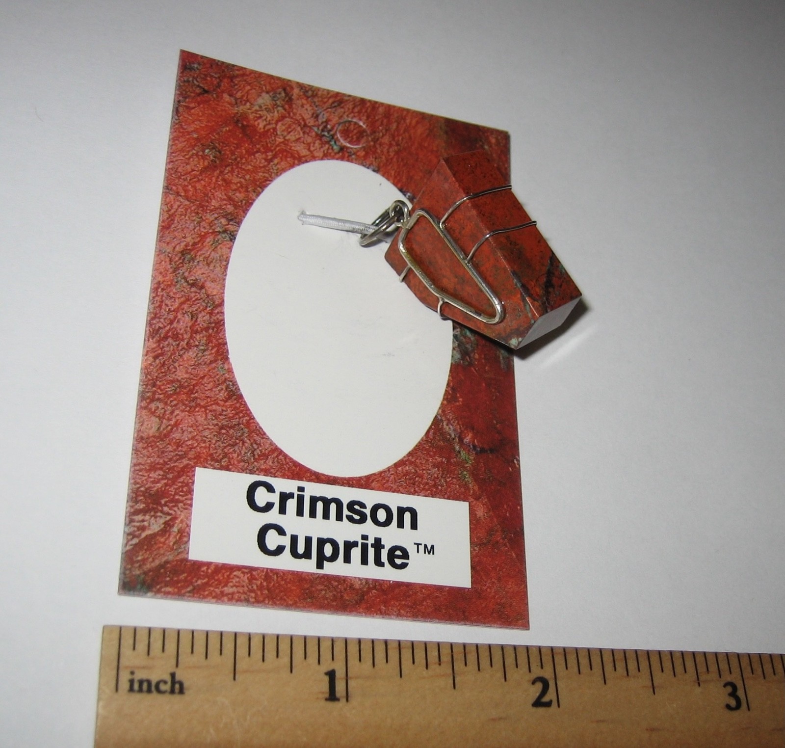 0.85″ POLISHED RARE CUPRITE STONE MINERAL STERLING SILVER WIRE WRAP PENDANT *3