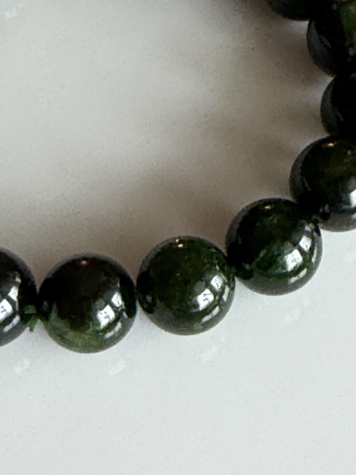12mm Natural Chrome Diopside Crystal Bracelet 7.5”-7.75” Wrists