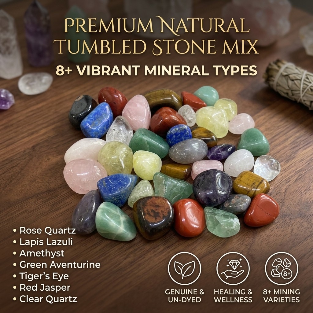5 Pcs Bulk Vibrant Tumbled Crystal Collection – Spiritual Energy Healing Stones