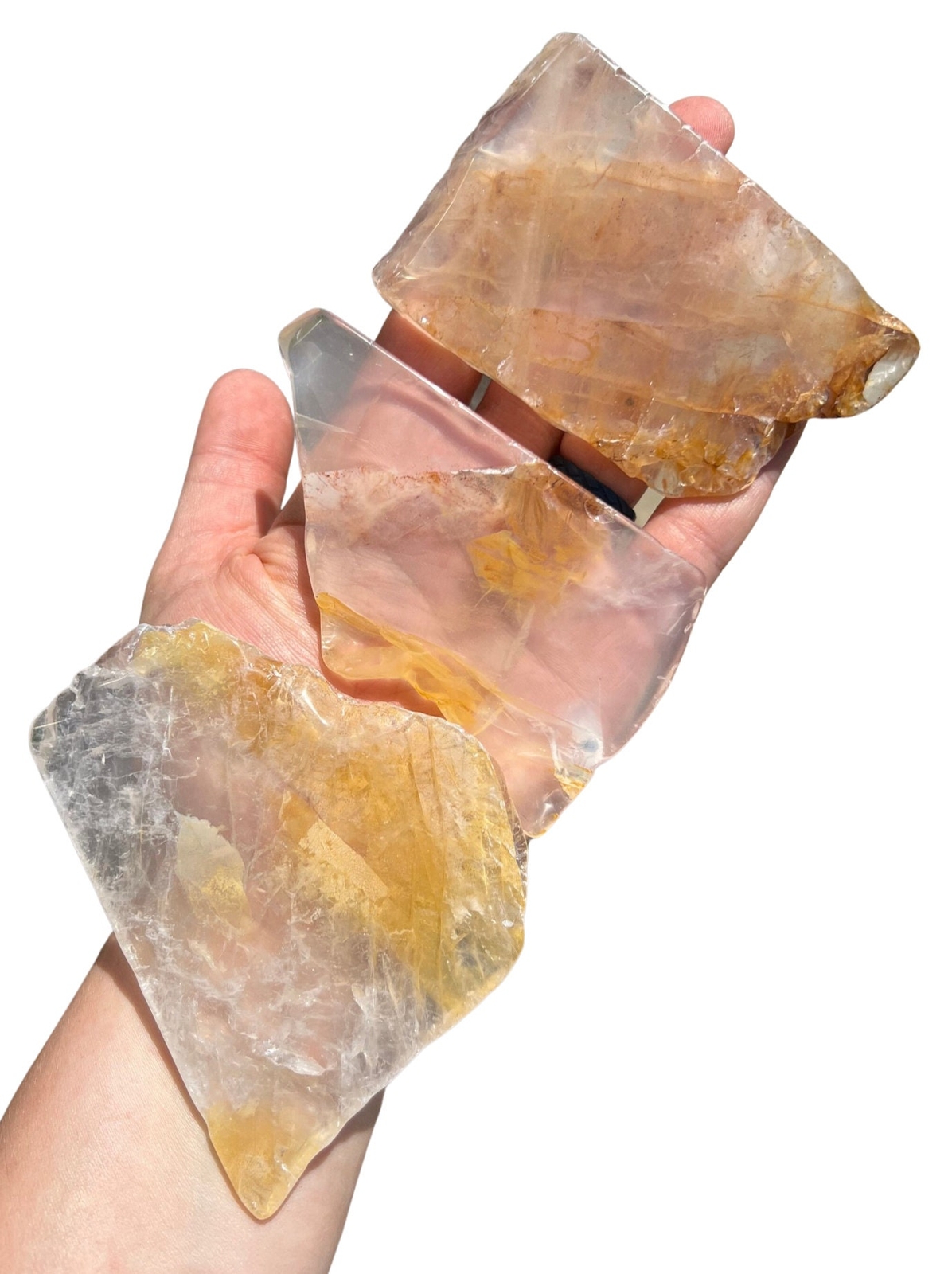 Golden Healer Quartz Slice, Natural Golden Healer Quartz from Brazil