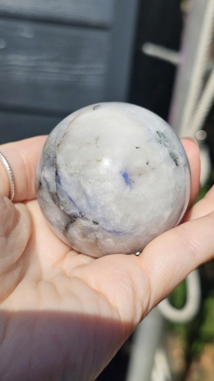 Afghanite Crystal sphere Rare 5.2cm 192g Blue uv Reactive