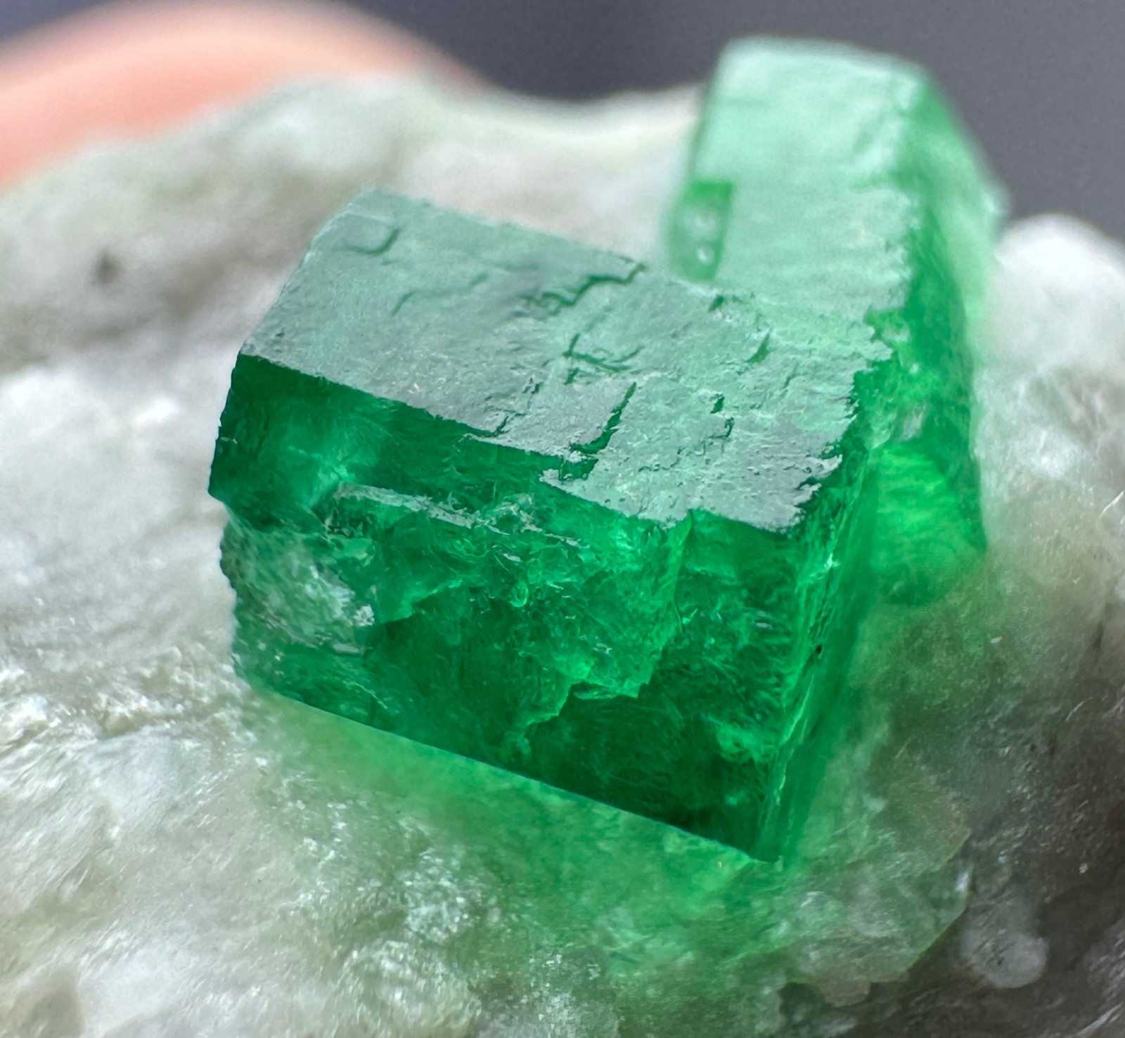 49 Ct Full Terminated Top Green Swat Emerald Crystals On Matrix From Pak