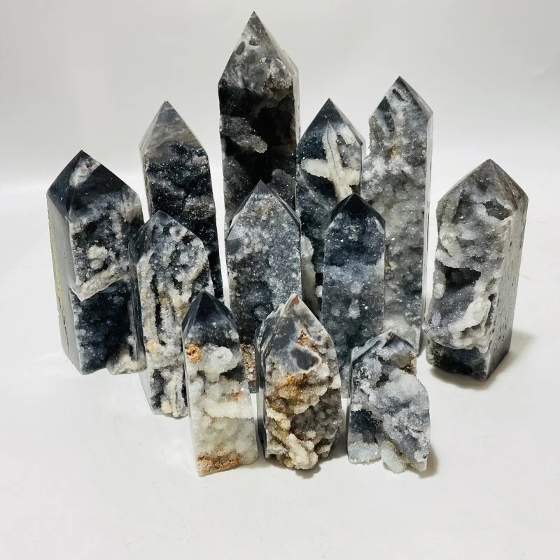 Black Sphalerite Crystal Tower Healing Crystal Obelisk Wand Reiki Christmas Gift
