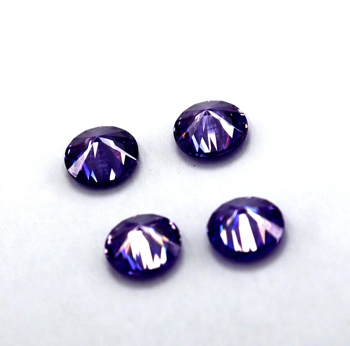 5-6 Ct GGI Certified Natural Purple Amethyst Round Cut Loose Gemstone ,4 Pcs