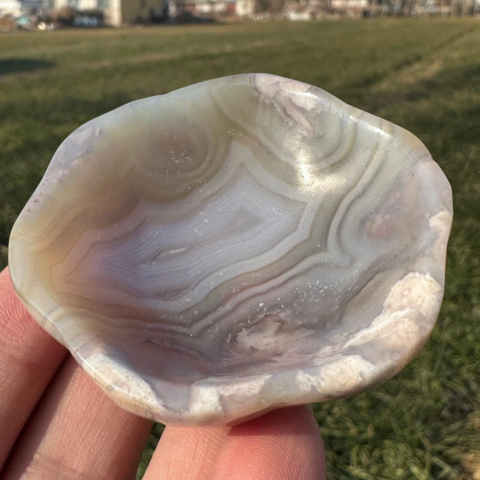Natural Sakura Agate Bowl Quartz Specimen Skull Crystal Reiki Healing Gift 1PC