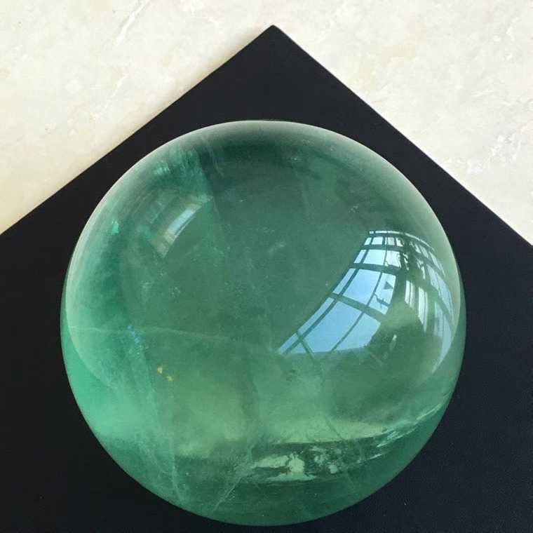 110mm Natural green fluorite crystal ball Sphere Quartz Healing Reiki energy