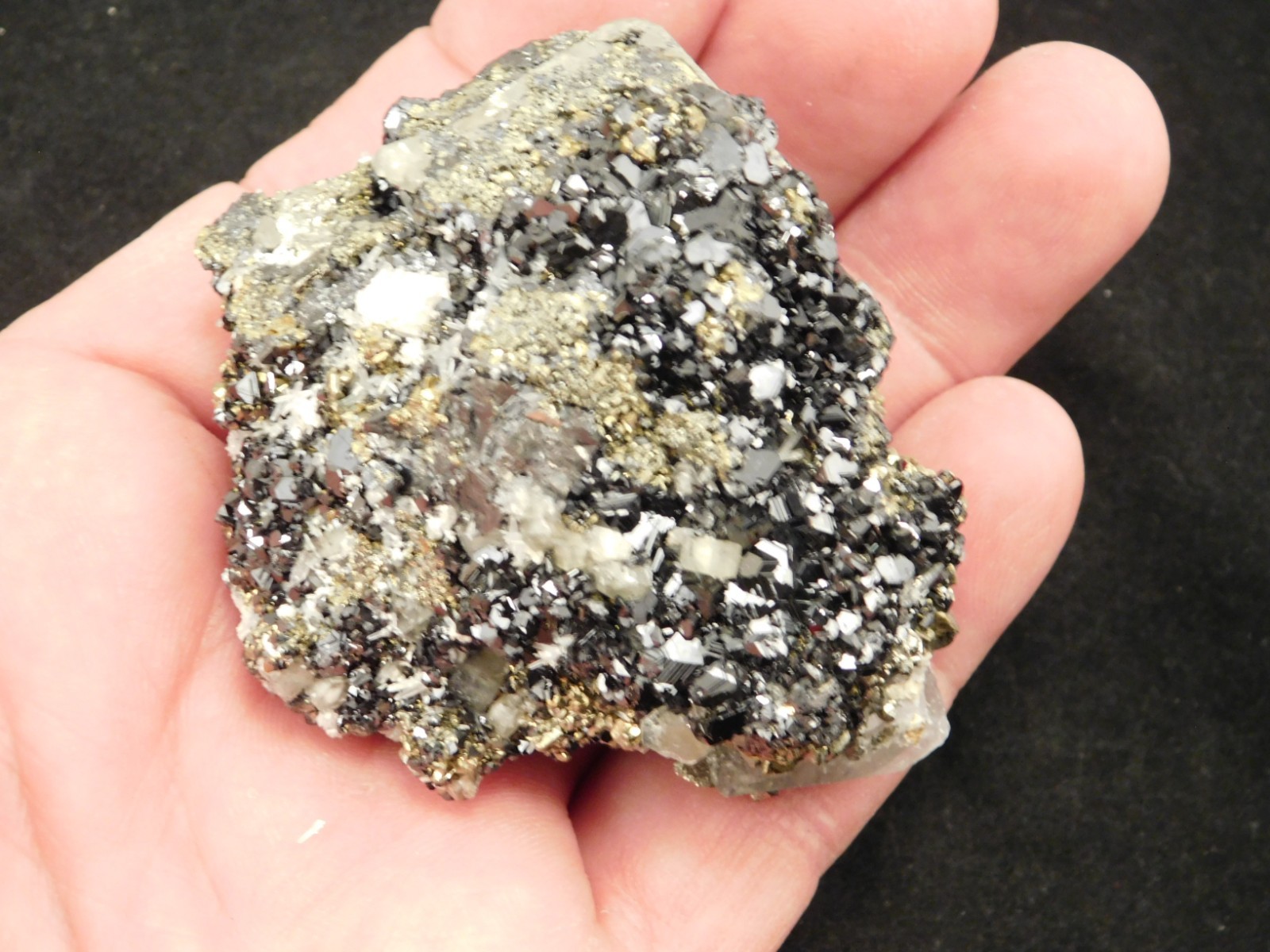 Sphalerite Crystals with Druzy Pyrite and FLUORESCENT Calcite Peru 195gr