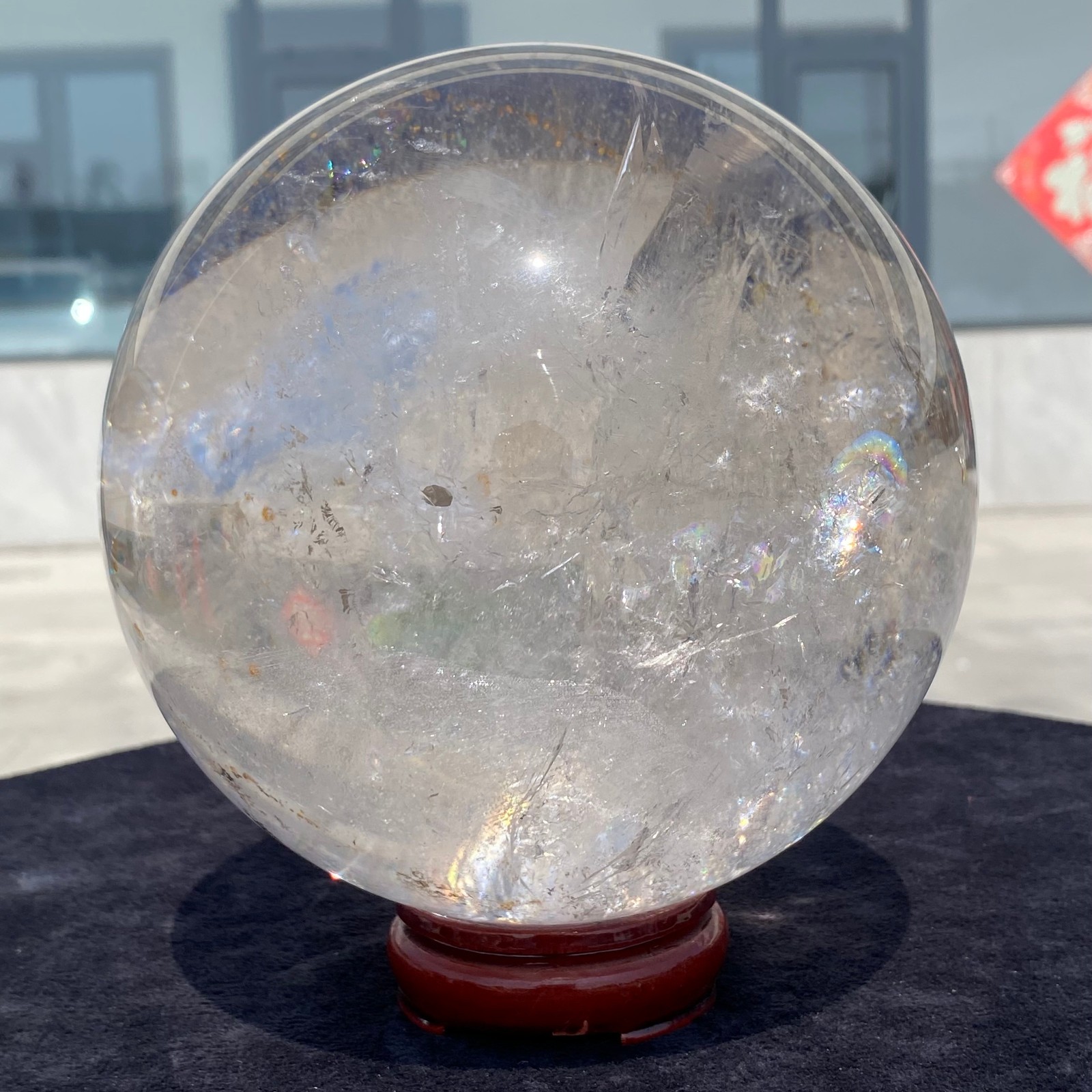11.24LB white crystal transparent quartz crystal ball Reiki repair