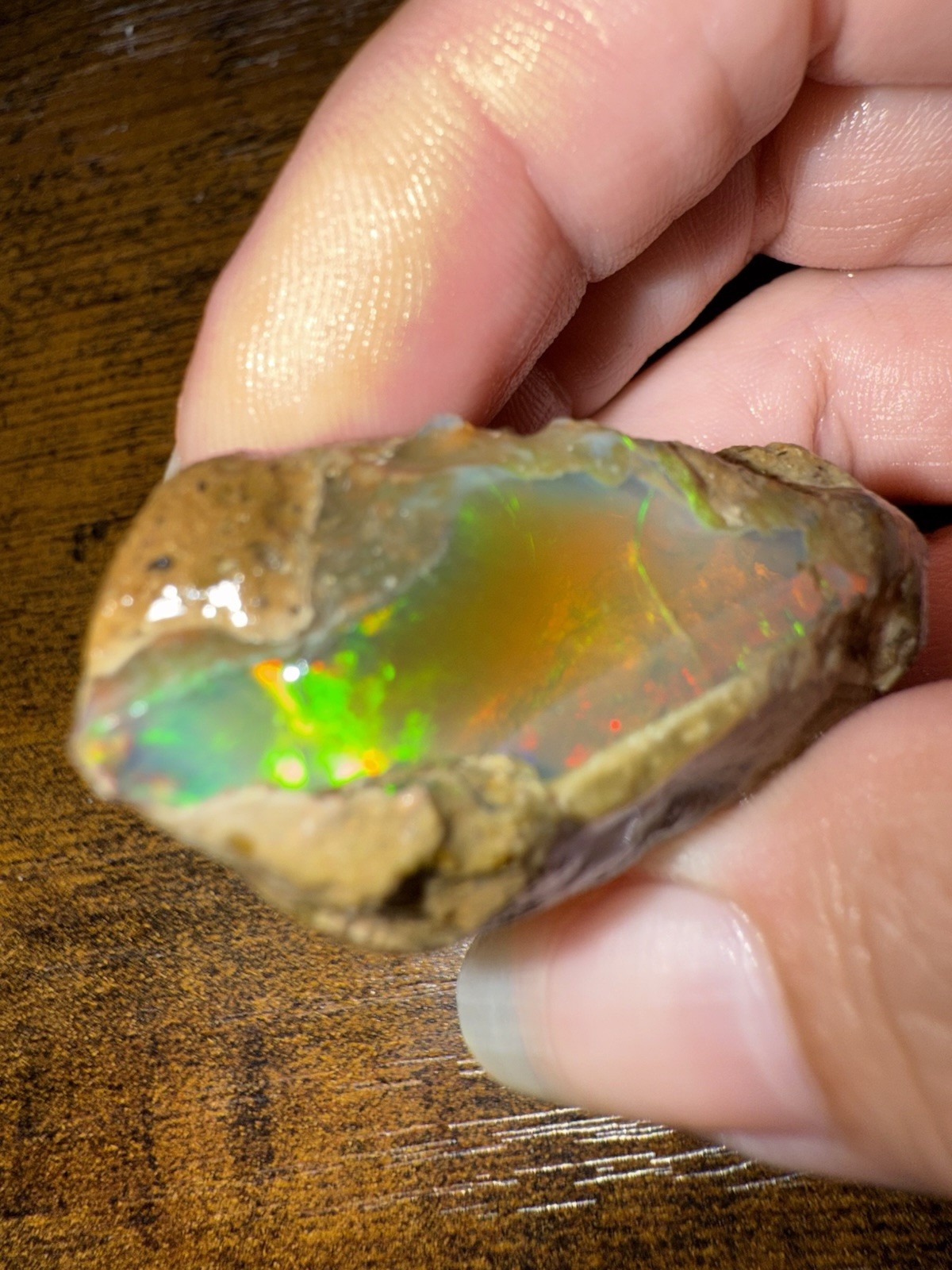 Rough Opal Specimen Nodule, Uncut Cabbing Rough w/ Multicolor Fire Play