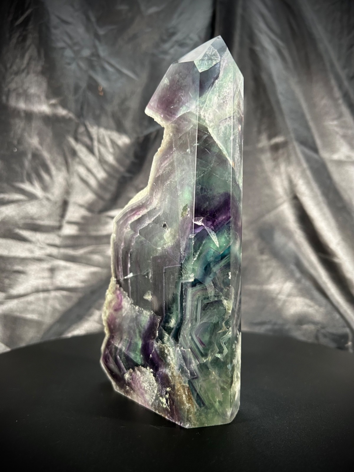 7.5″ Rainbow Fluorite 4 Polished side/1 Raw Side Tower Freeform 2lb 8.7oz