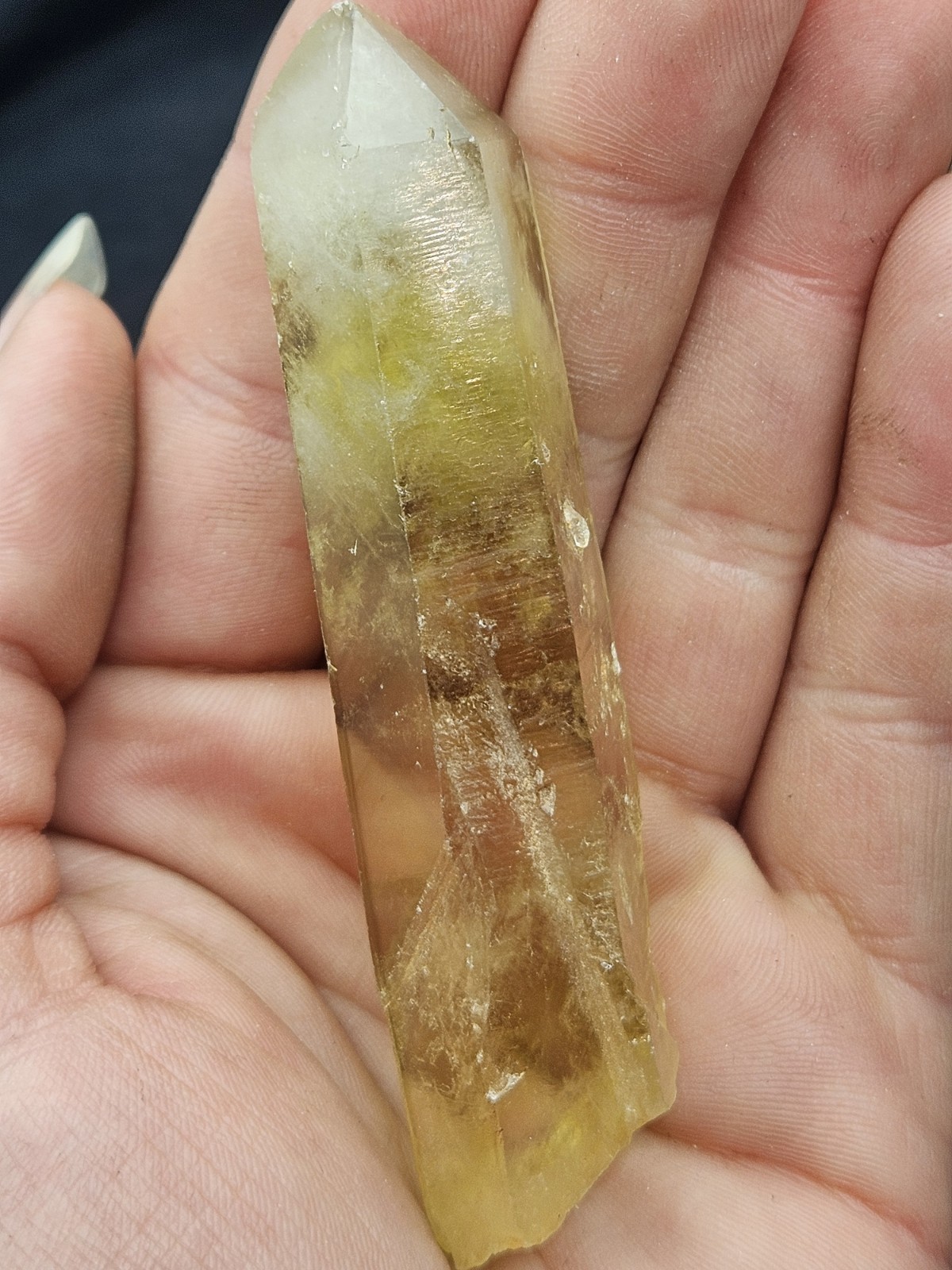 Natural Brazilian Citrine Crystal Point – Untreated Genuine Yellow Quartz