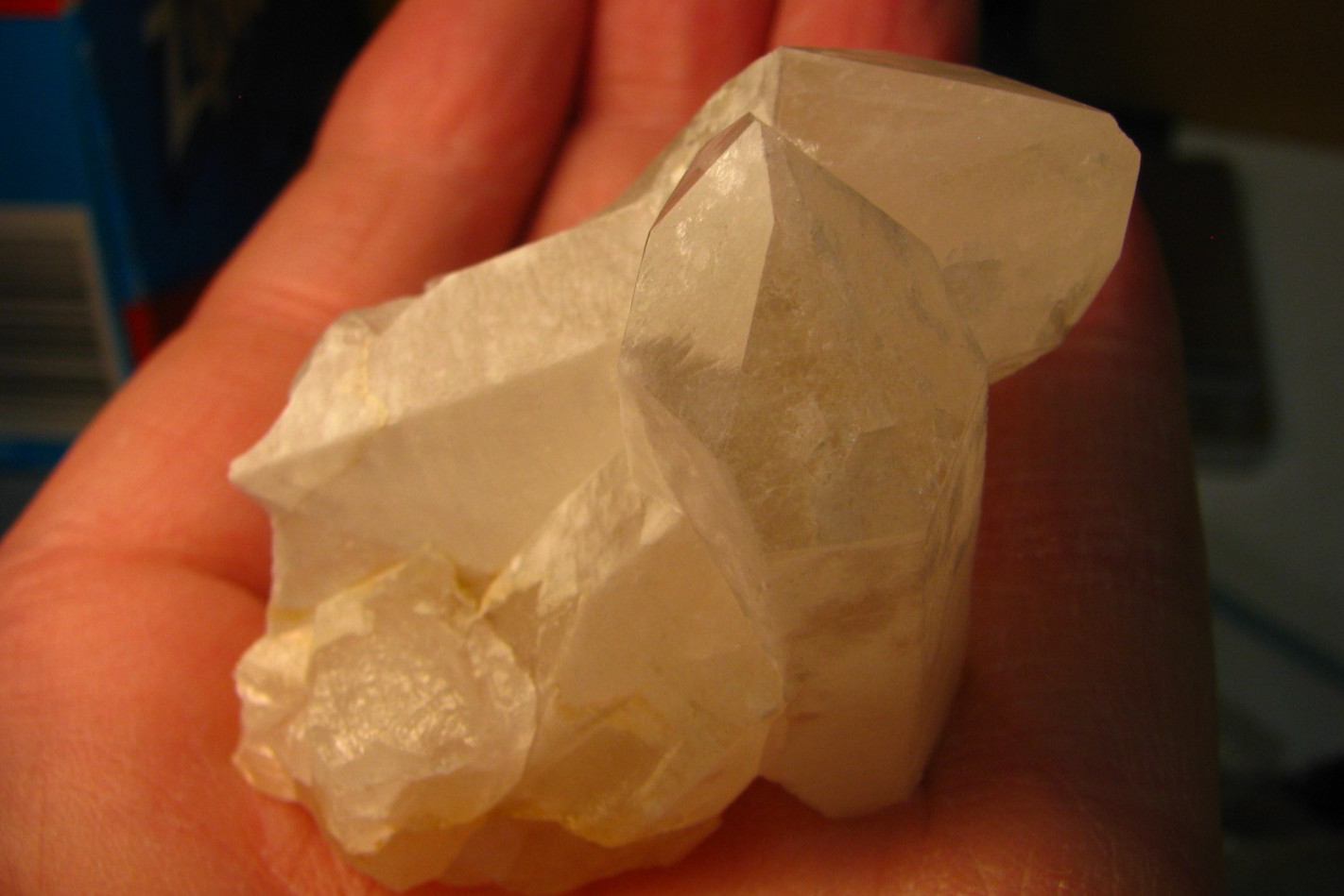 2 WHITE QUARTZ CRYSTAL CLUSTERS 2.4in & 1.84in ARKANSAS USA #216