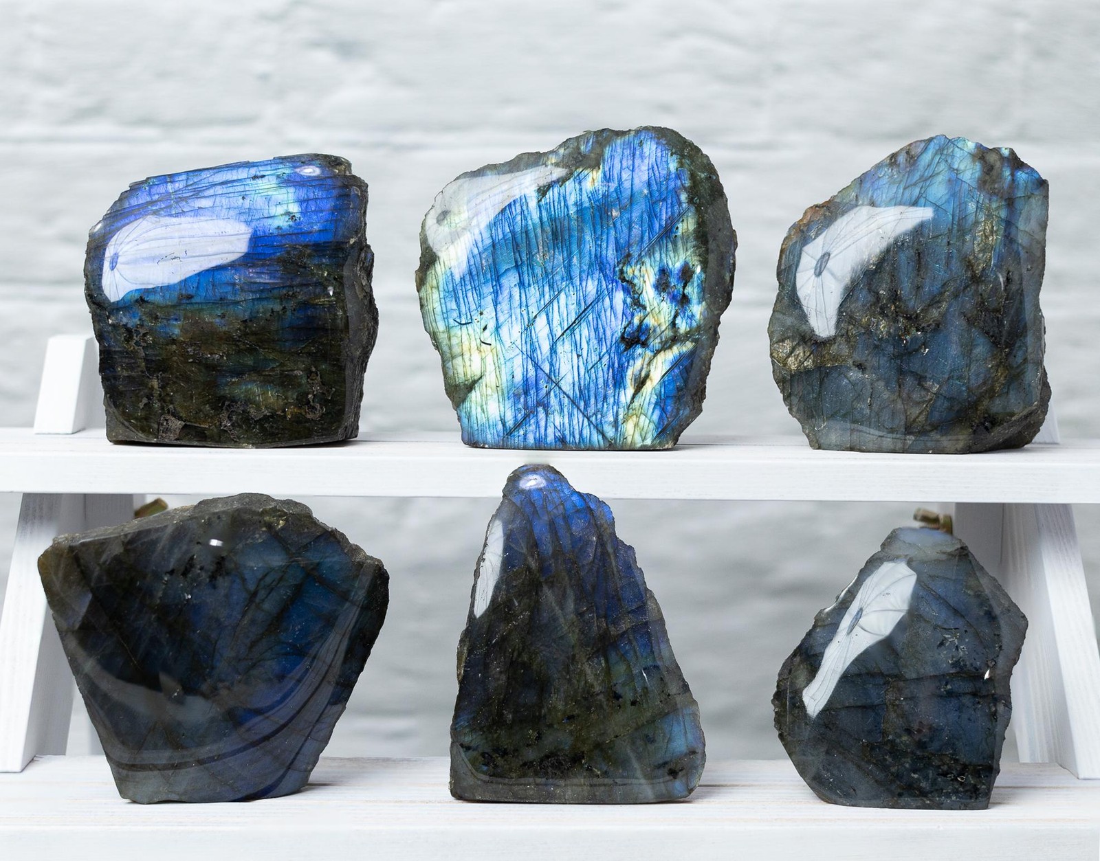 Labradorite Freeform Slab Polished Front Raw Back High Flash Crystal Gift