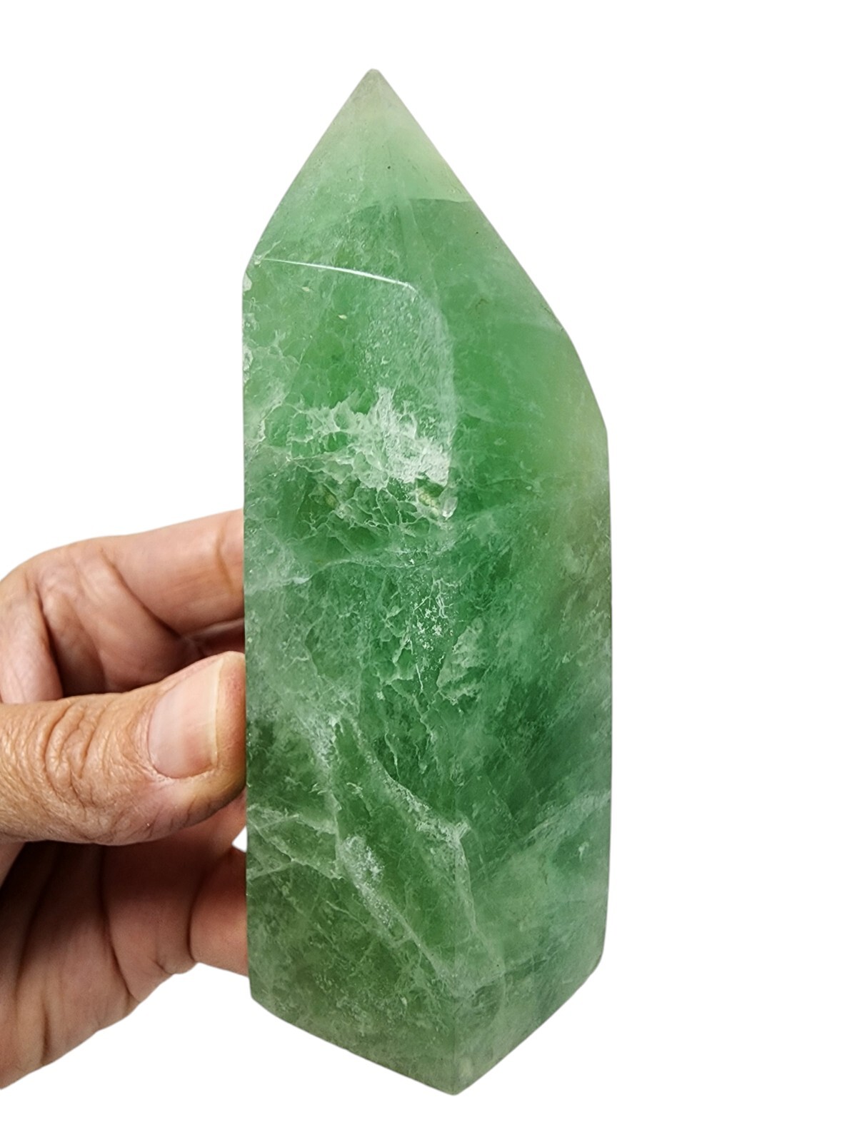 Fluorite Polished Tower Madagascar 286 grams.