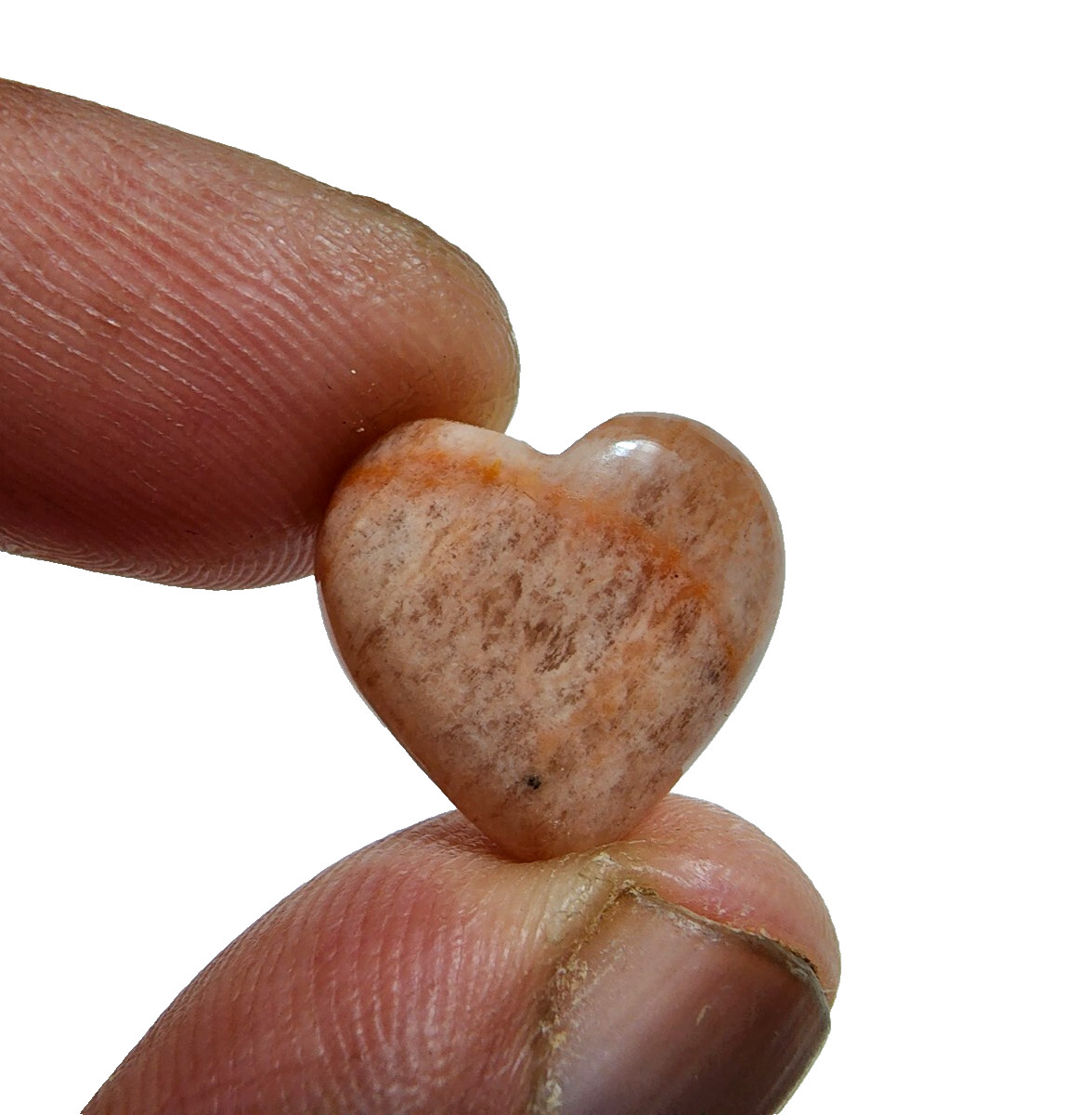 16 Crt Attractive Peach Amazonite Gemstone Cabochon Crystal Heart Shape Jewelry