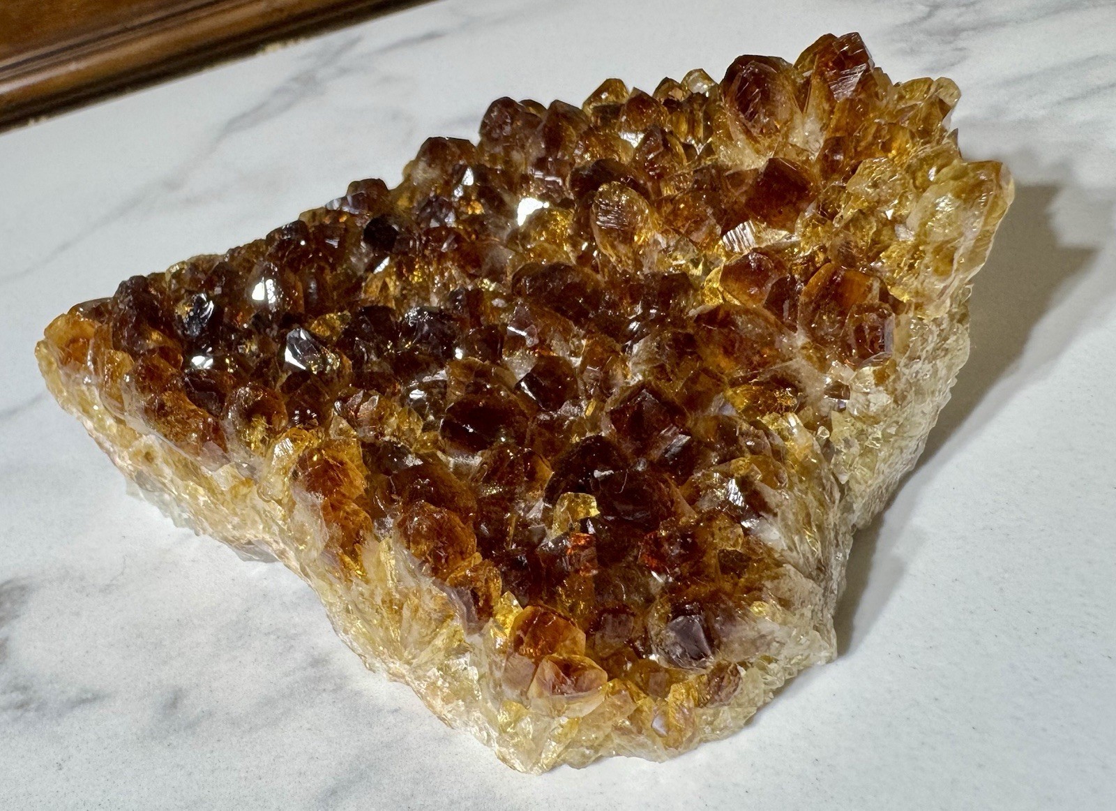 Natural Citrine Quartz Crystal Geode Cluster Mineral Specimen 495 Grams