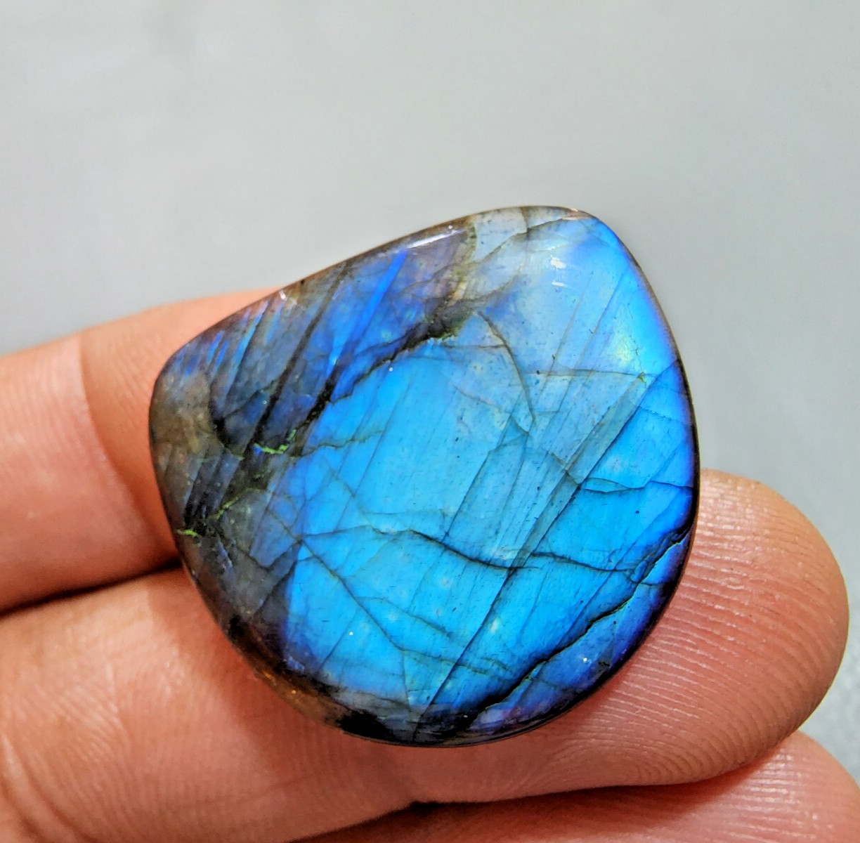 36 Crt Rare Blue Labradorite Cabochon Fancy Shape Loose Gemstone Jewelry Making