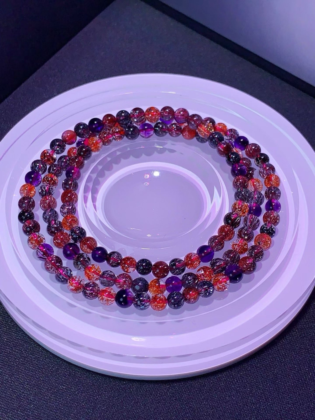 4.5mm TOP Natural Colorful super seven gem quartz crystal energy bracelet
