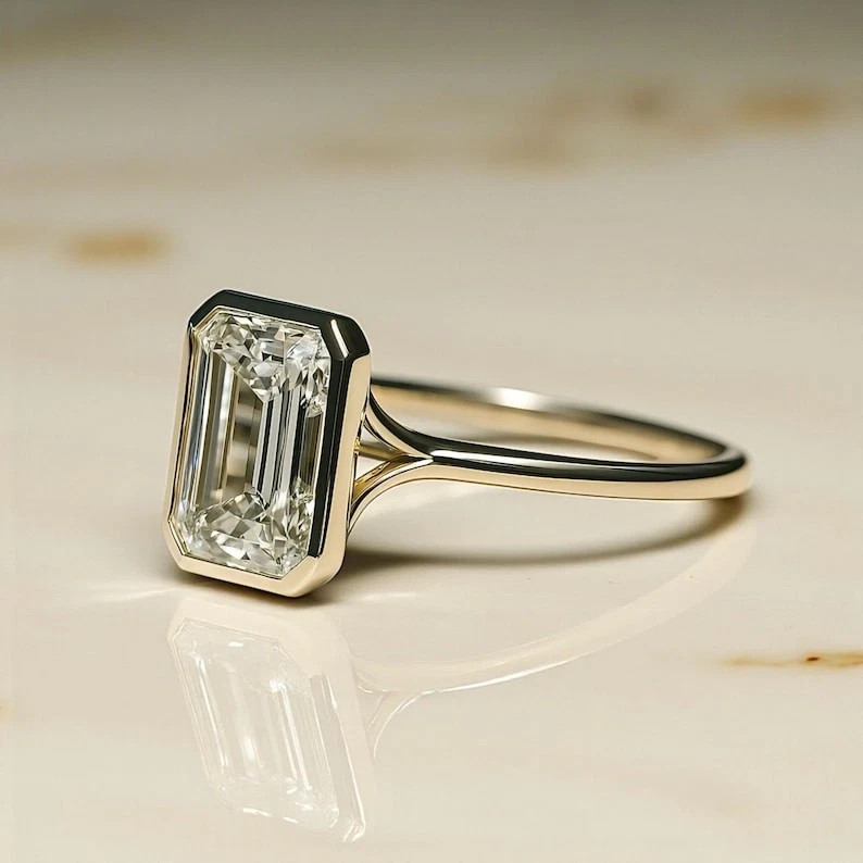 2 Ct Real Certified Moissanite Ring in 925 Sterling Silver All Sizes Best Gift