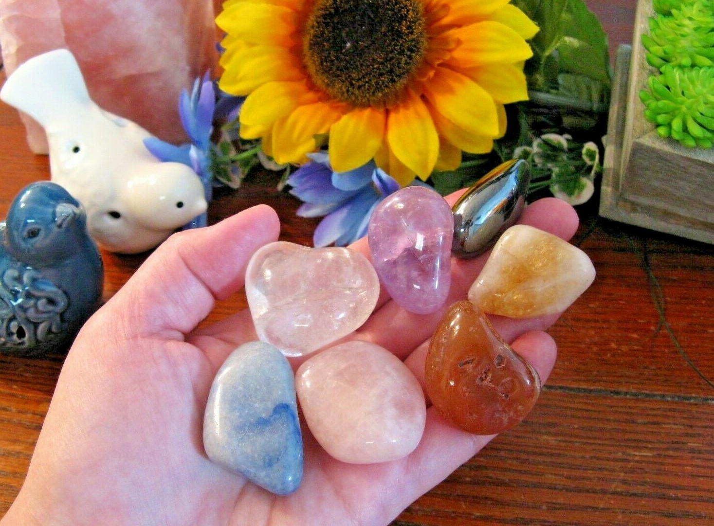 New Big Chunky Natural Chakra Crystal Healing Stones Gemstone Set of 7