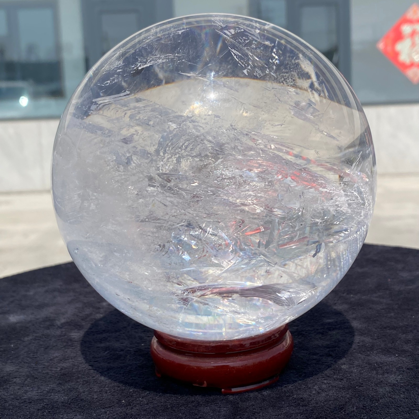 7.82LB white crystal transparent quartz crystal ball Reiki repair