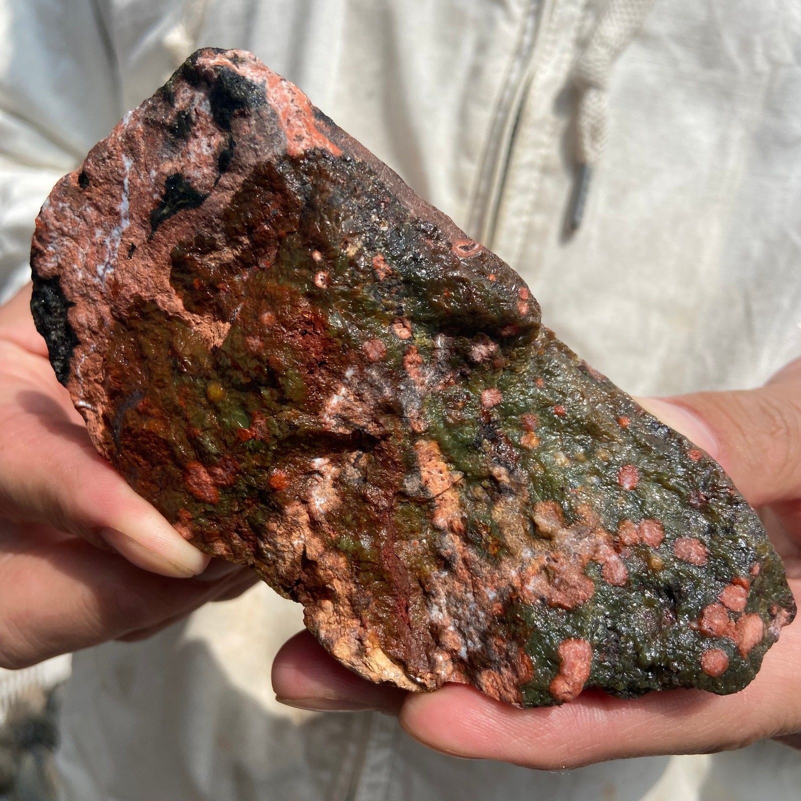 0.95lb Natural colourful ocean jasper raw stone crystal rough mineral specimen