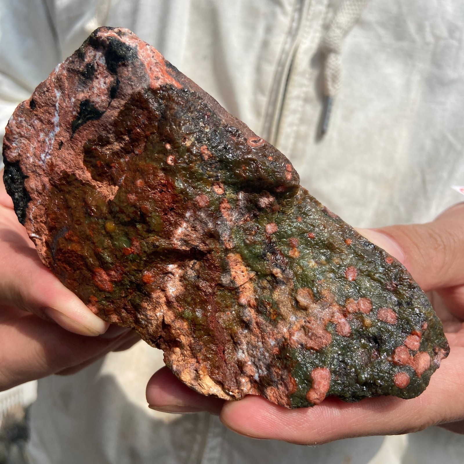 0.95lb Natural colourful ocean jasper raw stone crystal rough mineral specimen